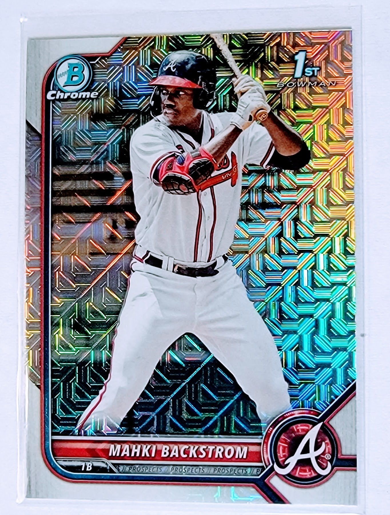 2022 Bowman Chrome Mahki Backstrom 1st on Bowman Mojo Refractor Baseball Trading Card SMCB1 simple Xclusive Collectibles