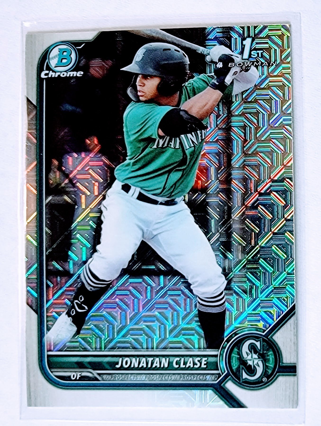 2022 Bowman Chrome Jonatan Clase 1st on Bowman Mojo Refractor Baseball Trading Card SMCB1 simple Xclusive Collectibles