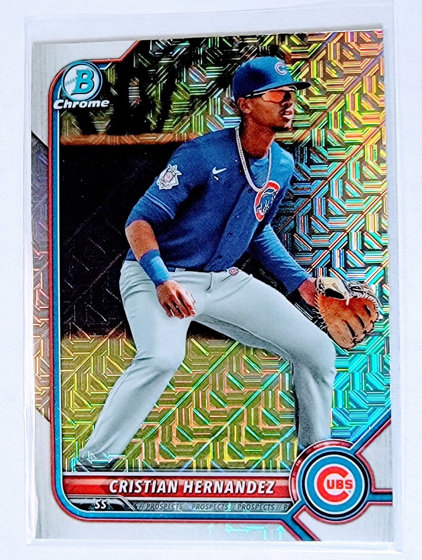 2022 Bowman Chrome Cristian Hernandez Mojo Refractor Baseball Trading Card SMCB1 simple Xclusive Collectibles