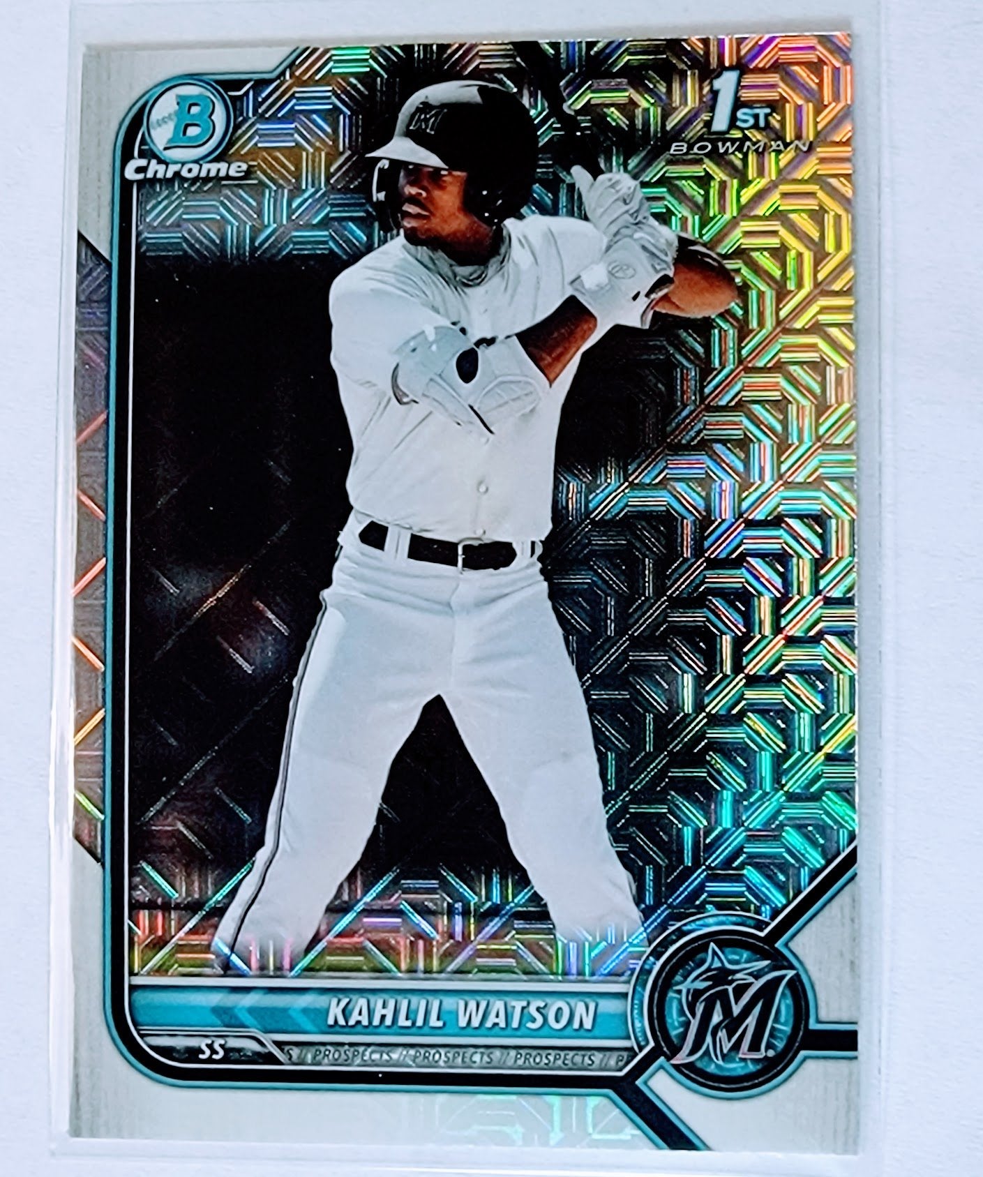 2022 Bowman Chrome Kahlil Watson 1st on Bowman Mojo Refractor Baseball Trading Card SMCB1 simple Xclusive Collectibles