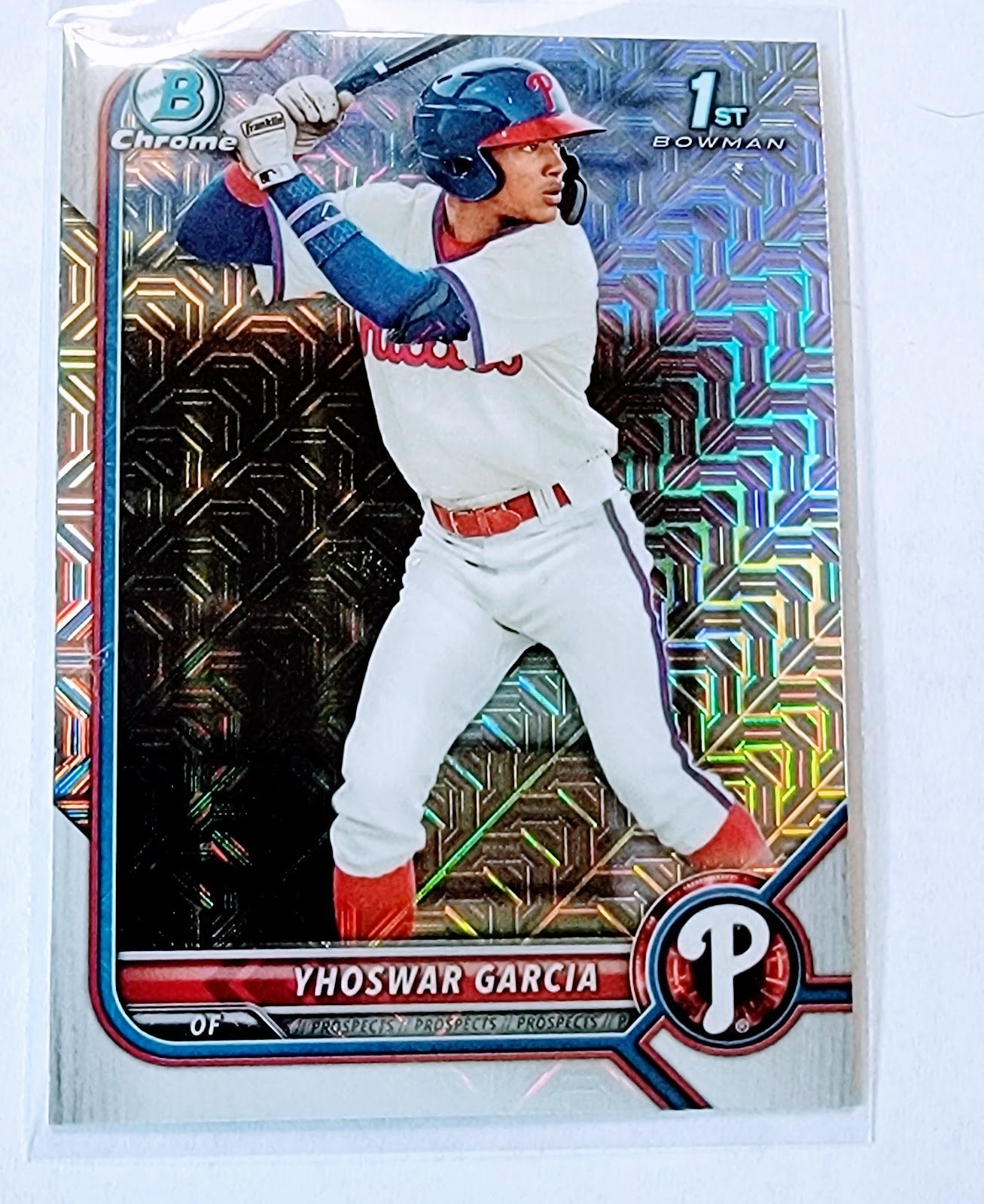 2022 Bowman Chrome Yhoswar Garcia 1st on Bowman Mojo Refractor Baseball Card SMCB1 simple Xclusive Collectibles