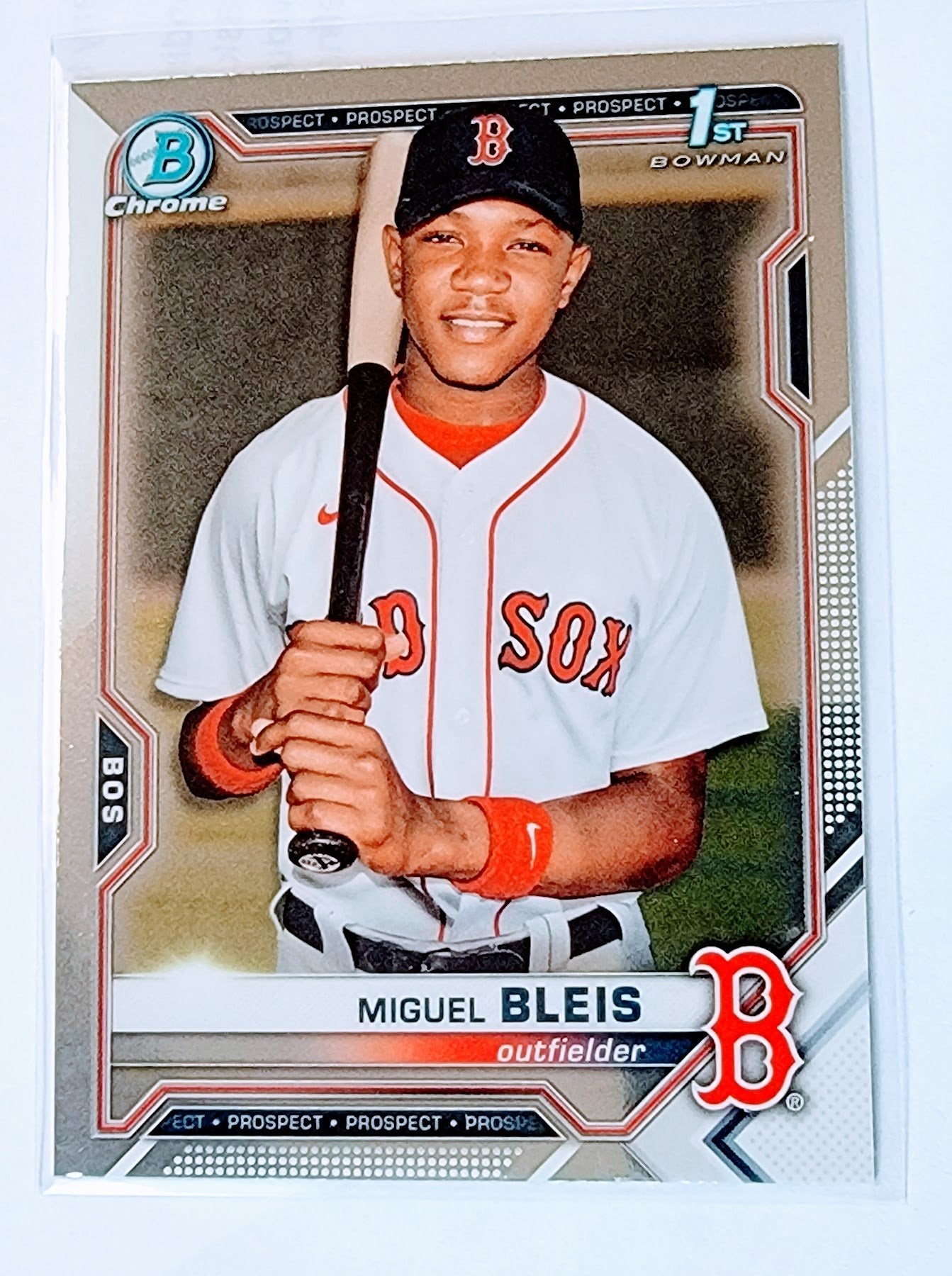 2021 Bowman Chrome Miguel Bleis 1st on Bowman Prospect Baseball Card SMCB1 simple Xclusive Collectibles