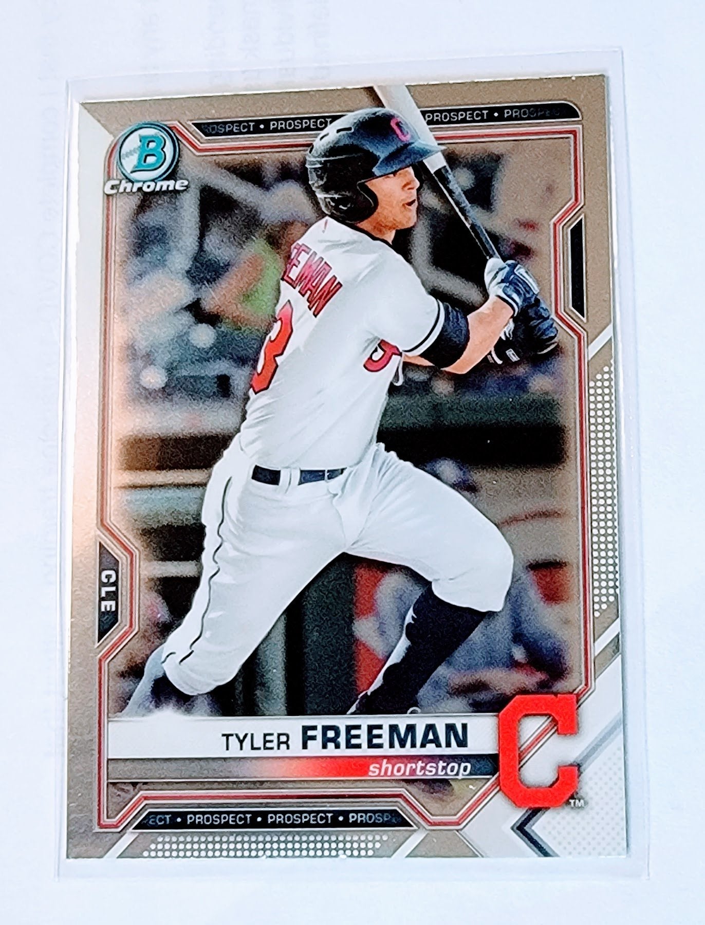 2021 Bowman Chrome Tyler Freeman Prospect Baseball Card SMCB1 simple Xclusive Collectibles
