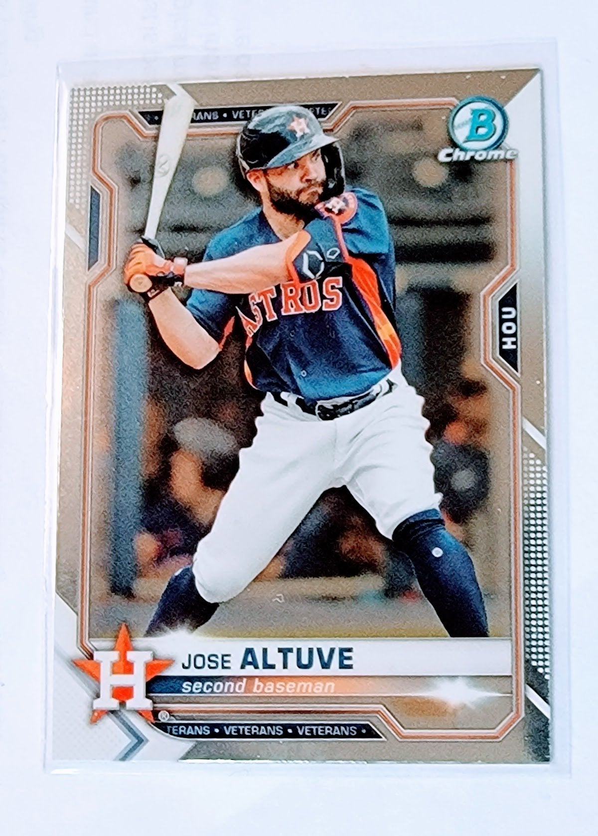 2021 Bowman Chrome Jose Altuve Baseball Card SMCB1 simple Xclusive Collectibles