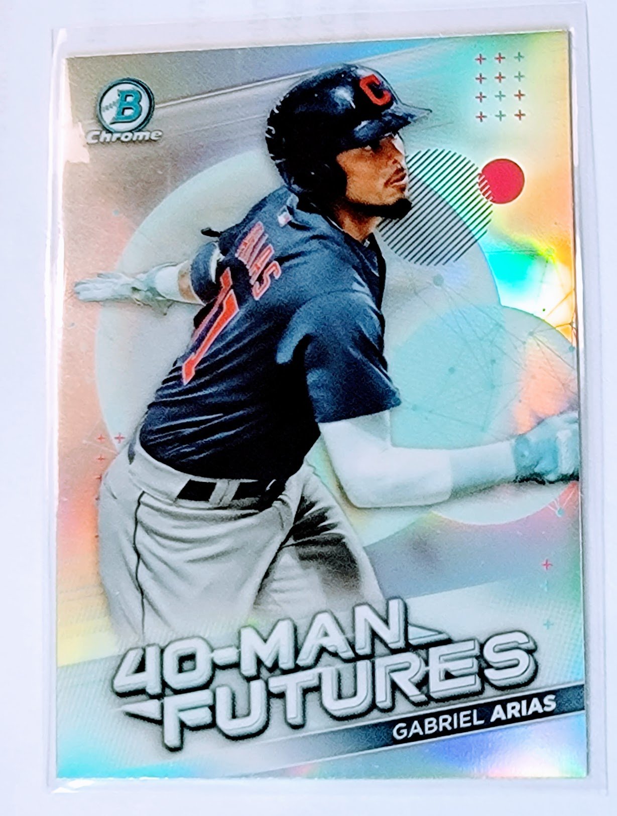2021 Bowman Chrome Gabriel Arias 40 Man Futures Refractor Baseball Card SMCB1 simple Xclusive Collectibles
