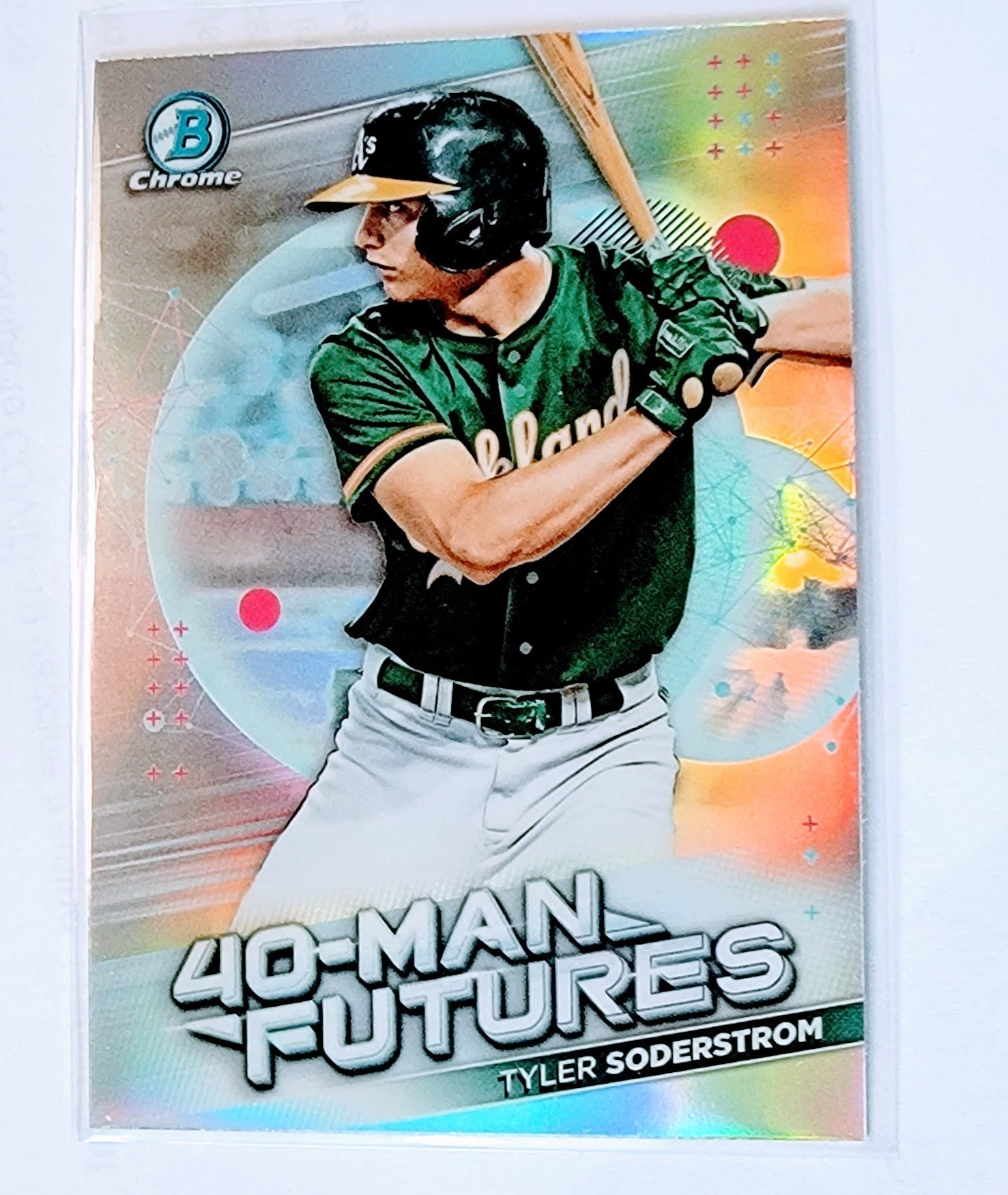 2021 Bowman Chrome Tyler Soderstrom 40 Man Futures Refractor Prospect Baseball Card SMCB1 simple Xclusive Collectibles