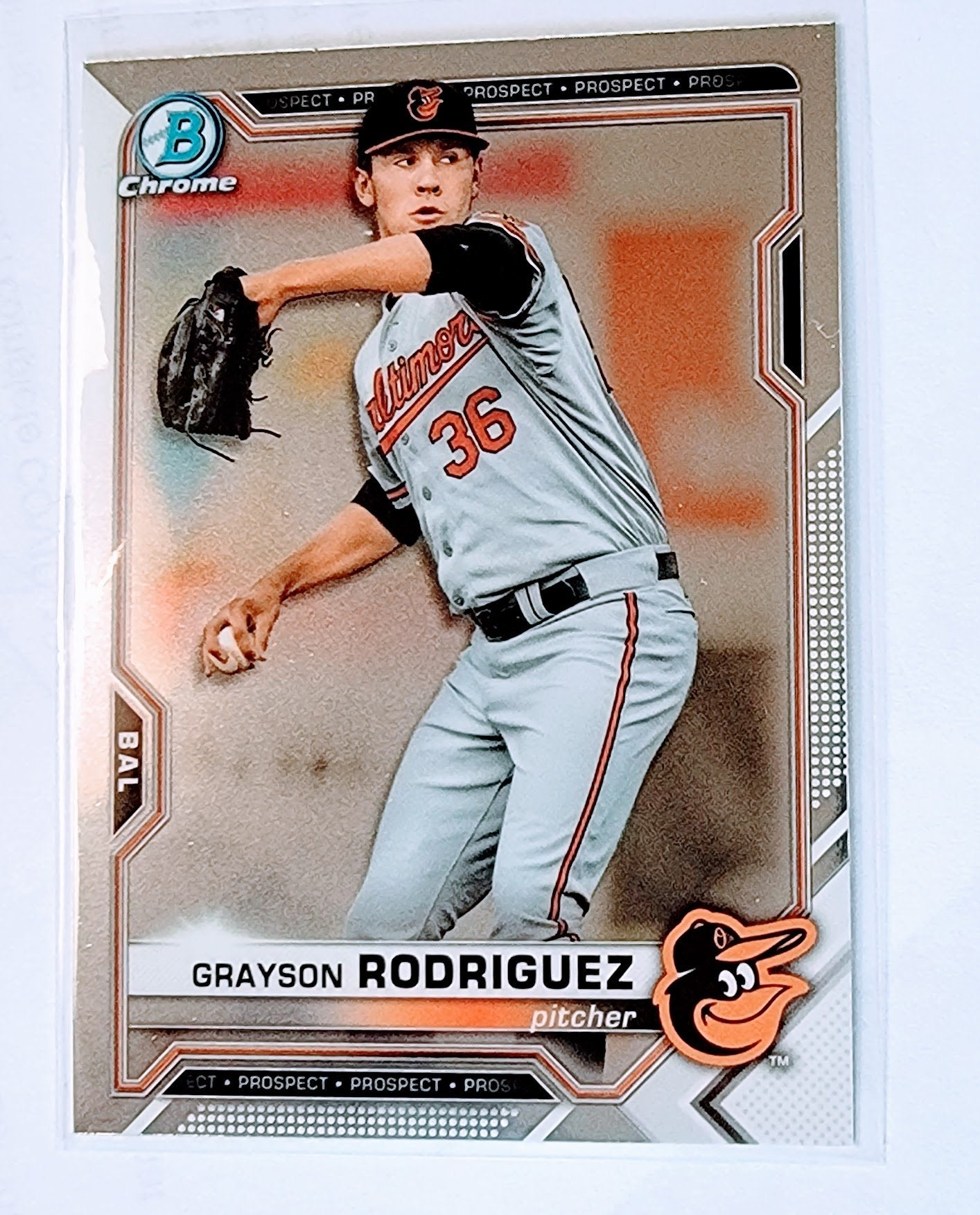 2021 Bowman Chrome Grayson Rodriguez Prospect Baseball Card SMCB1 simple Xclusive Collectibles