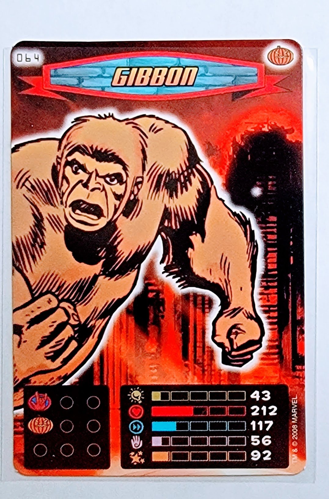 2008 Spiderman Heroes and Villains Gibbon #64 Marvel Booster Trading Card UPTI simple Xclusive Collectibles