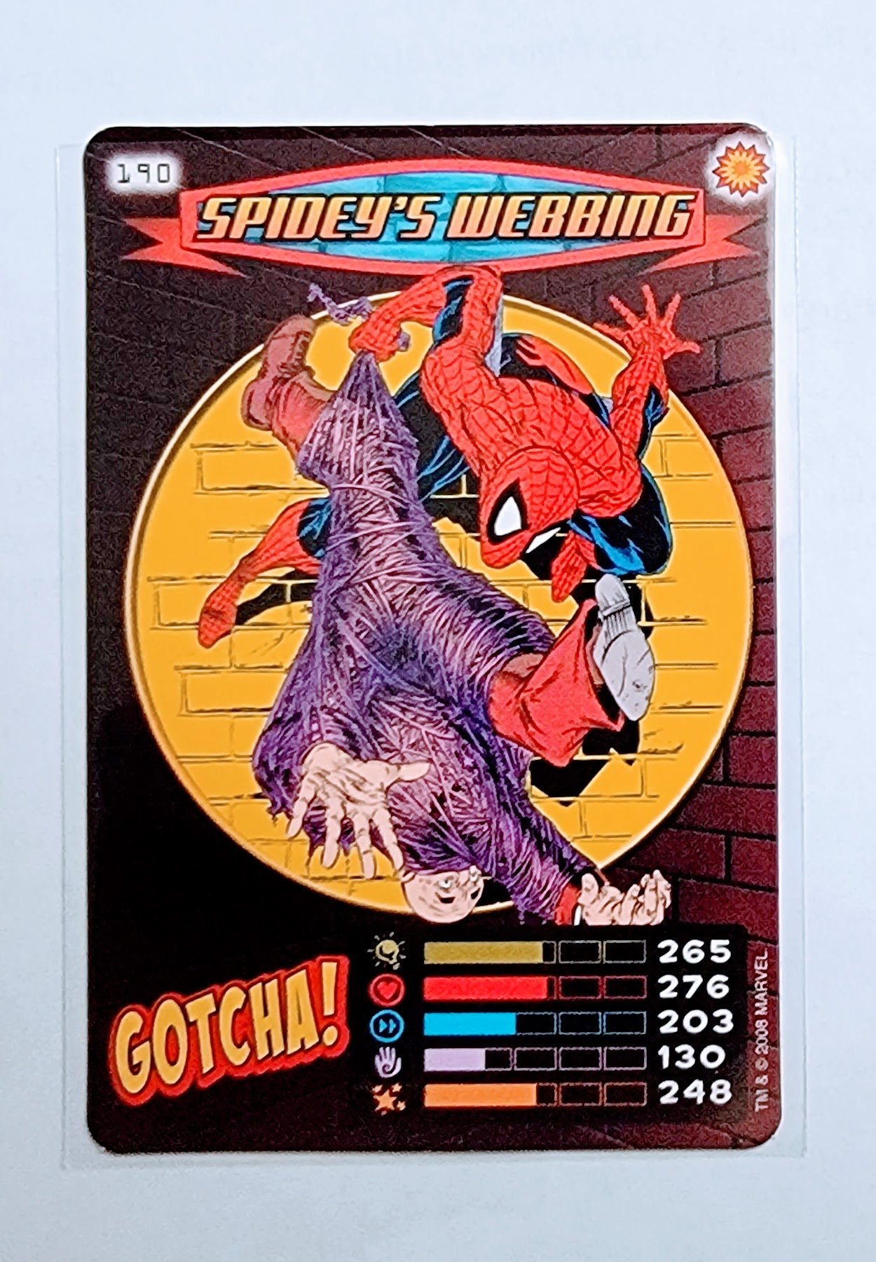 2008 Spiderman Heroes and Villains Spidey's Webbing #190 Marvel Booster Trading Card UPTI simple Xclusive Collectibles