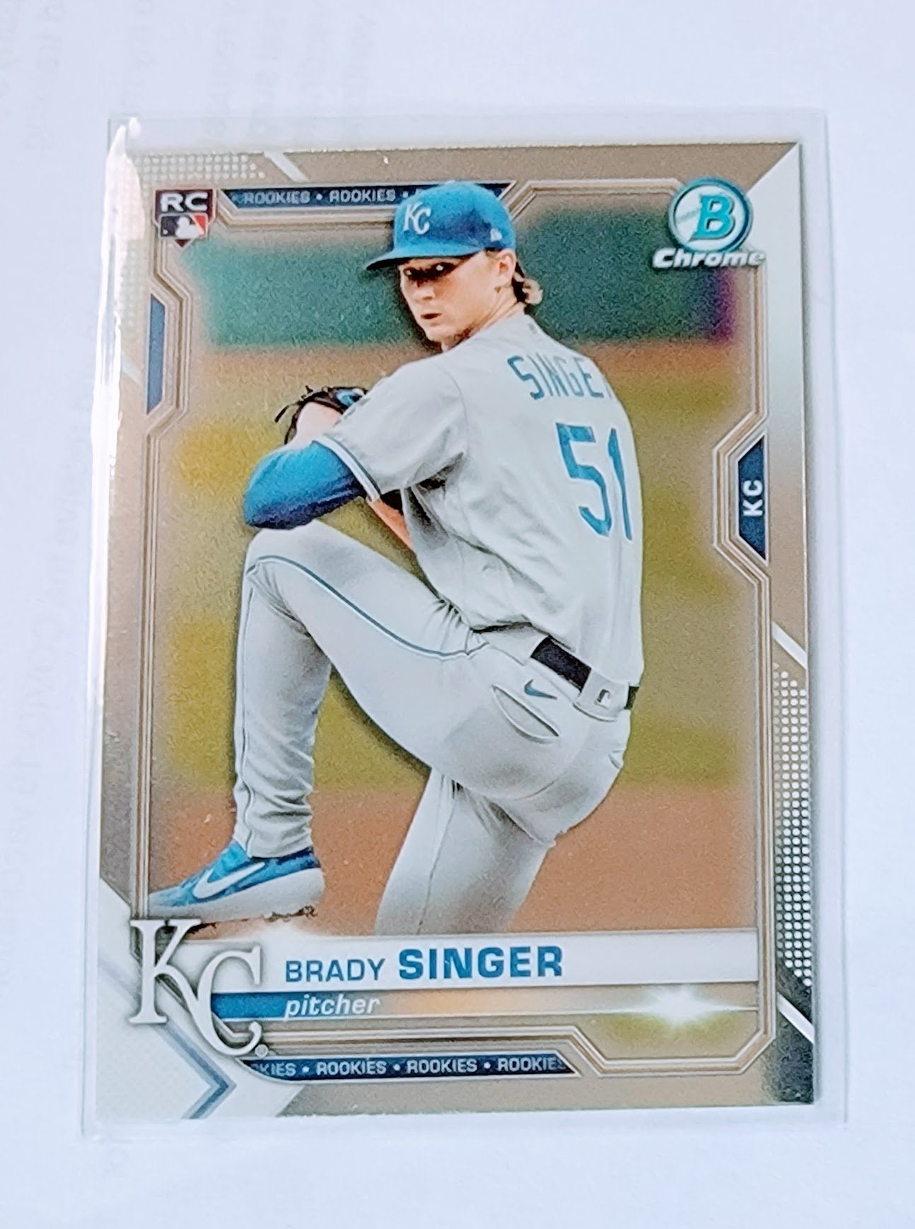 2021 Bowman Chrome Brady Singer Rookie Baseball Trading Card SMCB1 simple Xclusive Collectibles