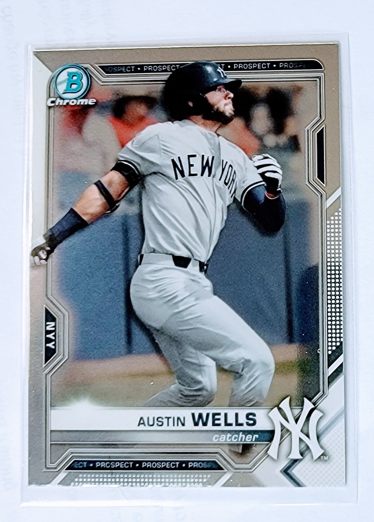 2021 Bowman Chrome Austin Wells Prospect Baseball Trading Card SMCB1 simple Xclusive Collectibles