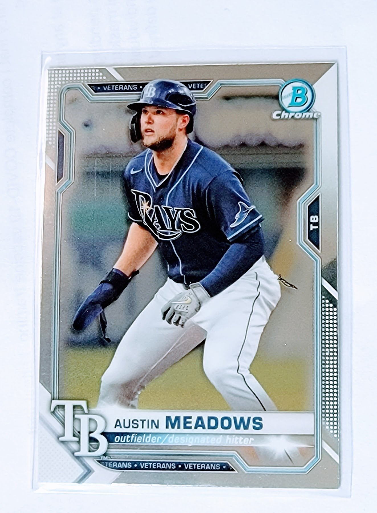 2021 Bowman Chrome Austin Meadows Prospect Baseball Trading Card SMCB1 simple Xclusive Collectibles