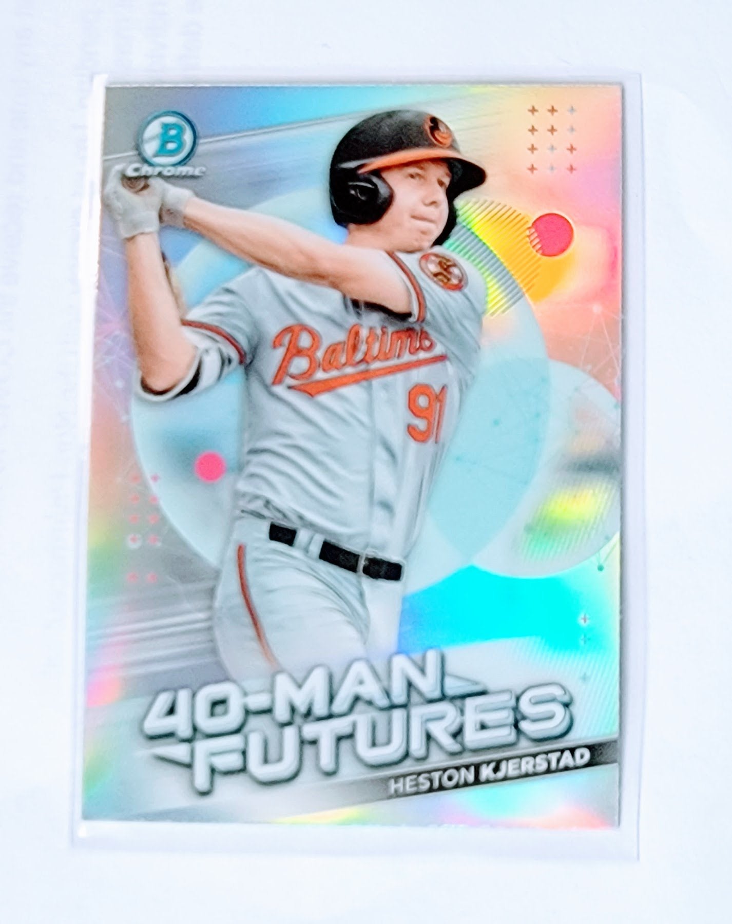 2021 Bowman Chrome Heston Kjerstad 40 Man Futures Refractor Baseball Trading Card SMCB1 simple Xclusive Collectibles