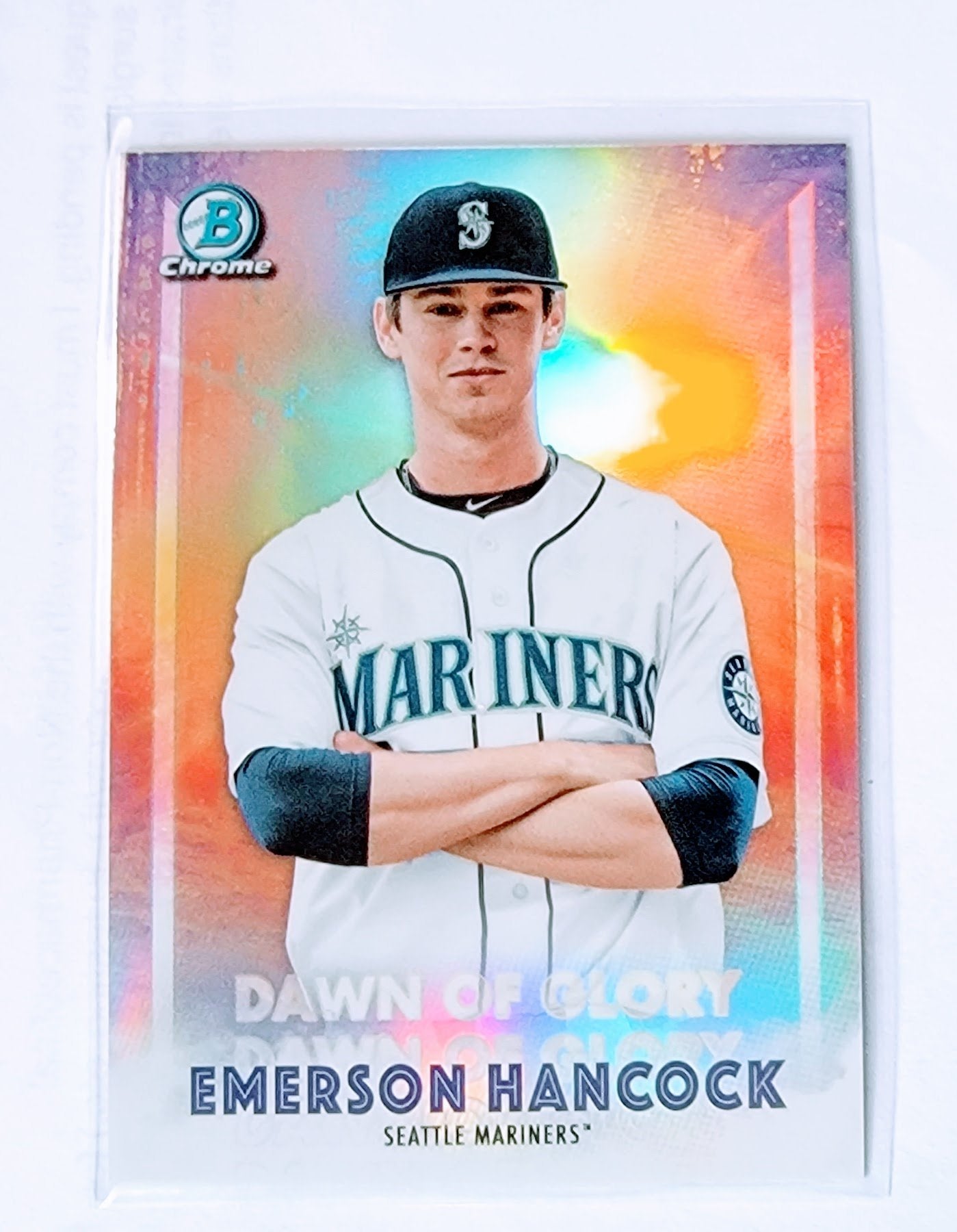 2021 Bowman Chrome Emerson Hancock Dawn of Glory Refractor Baseball Trading Card SMCB1 simple Xclusive Collectibles