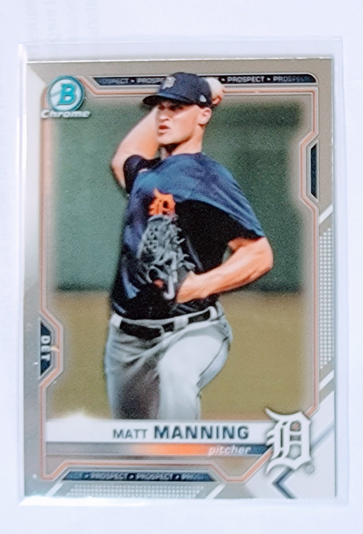 2021 Bowman Chrome Matt Manning Prospect Baseball Trading Card SMCB1 simple Xclusive Collectibles