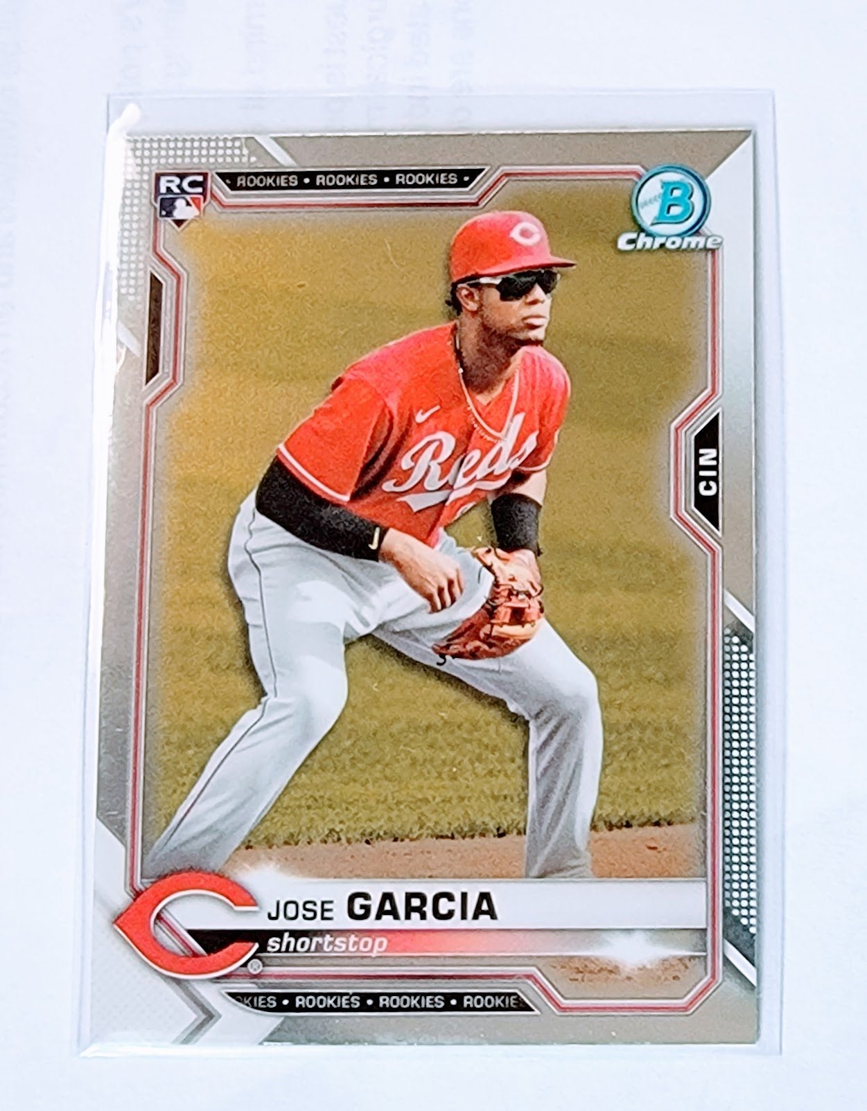 2021 Bowman Chrome Jose Garcia Rookie Baseball Trading Card SMCB1 simple Xclusive Collectibles