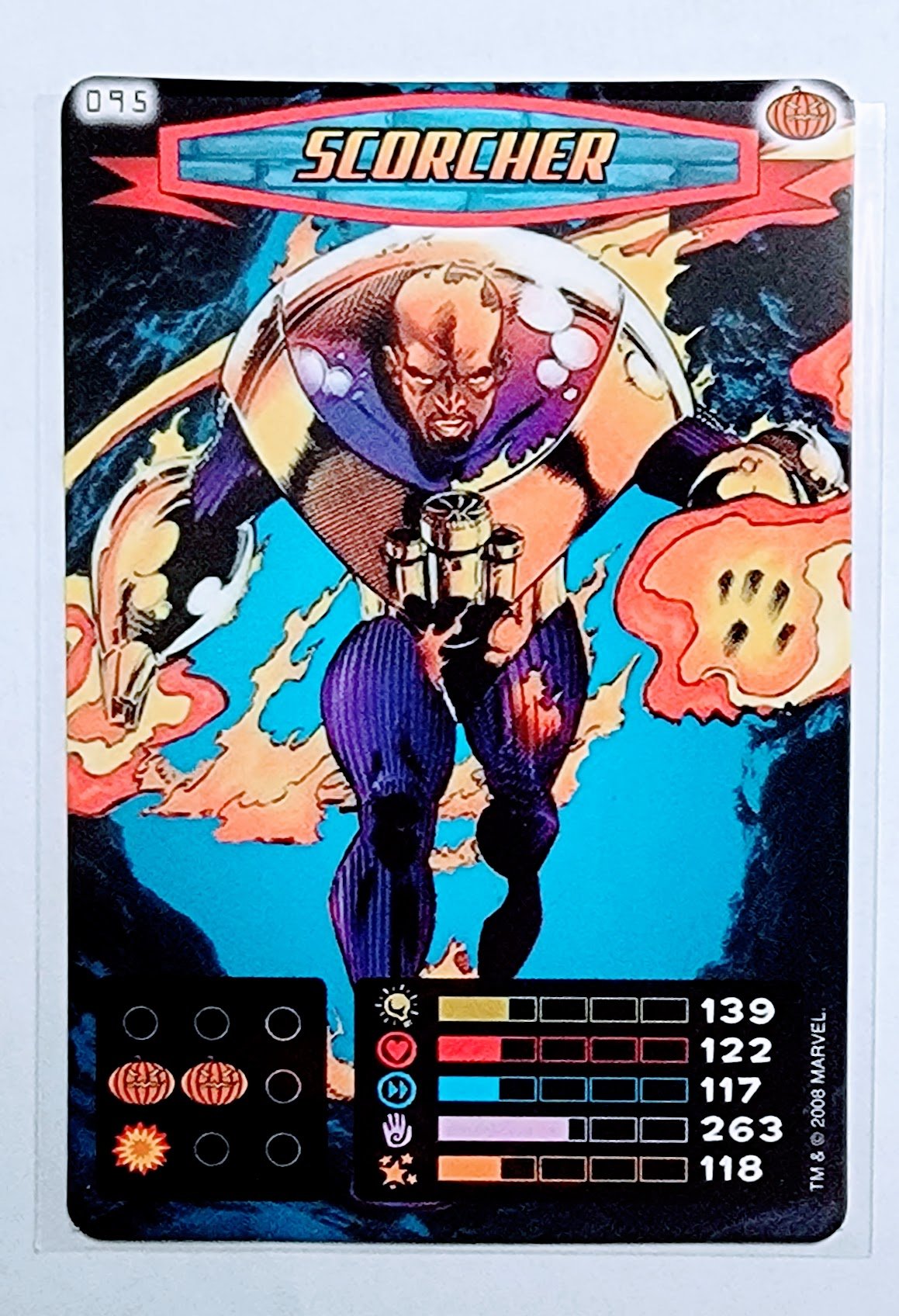 2008 Spiderman Heroes and Villains Scorcher #95 Marvel Booster Trading Card UPTI simple Xclusive Collectibles