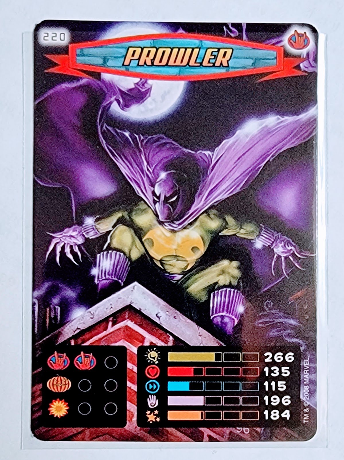 2008 Spiderman Heroes and Villains Prowler #220 Marvel Booster Trading Card UPTI simple Xclusive Collectibles