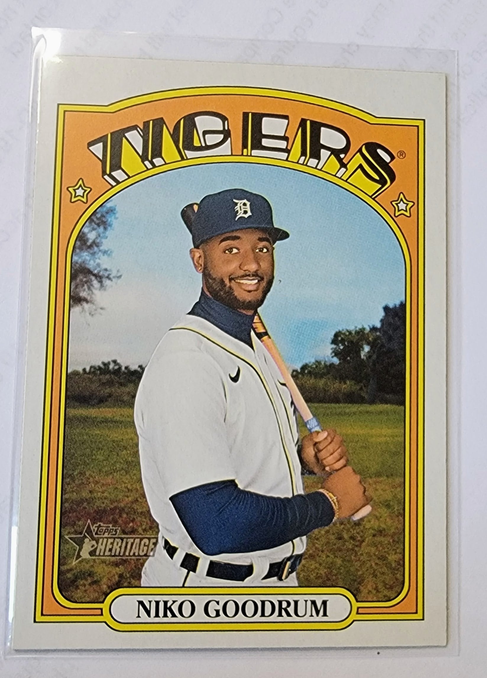 2021 Topps Heritage Niko Goodrum Rookie Baseball Trading Card MCSC1 simple Xclusive Collectibles