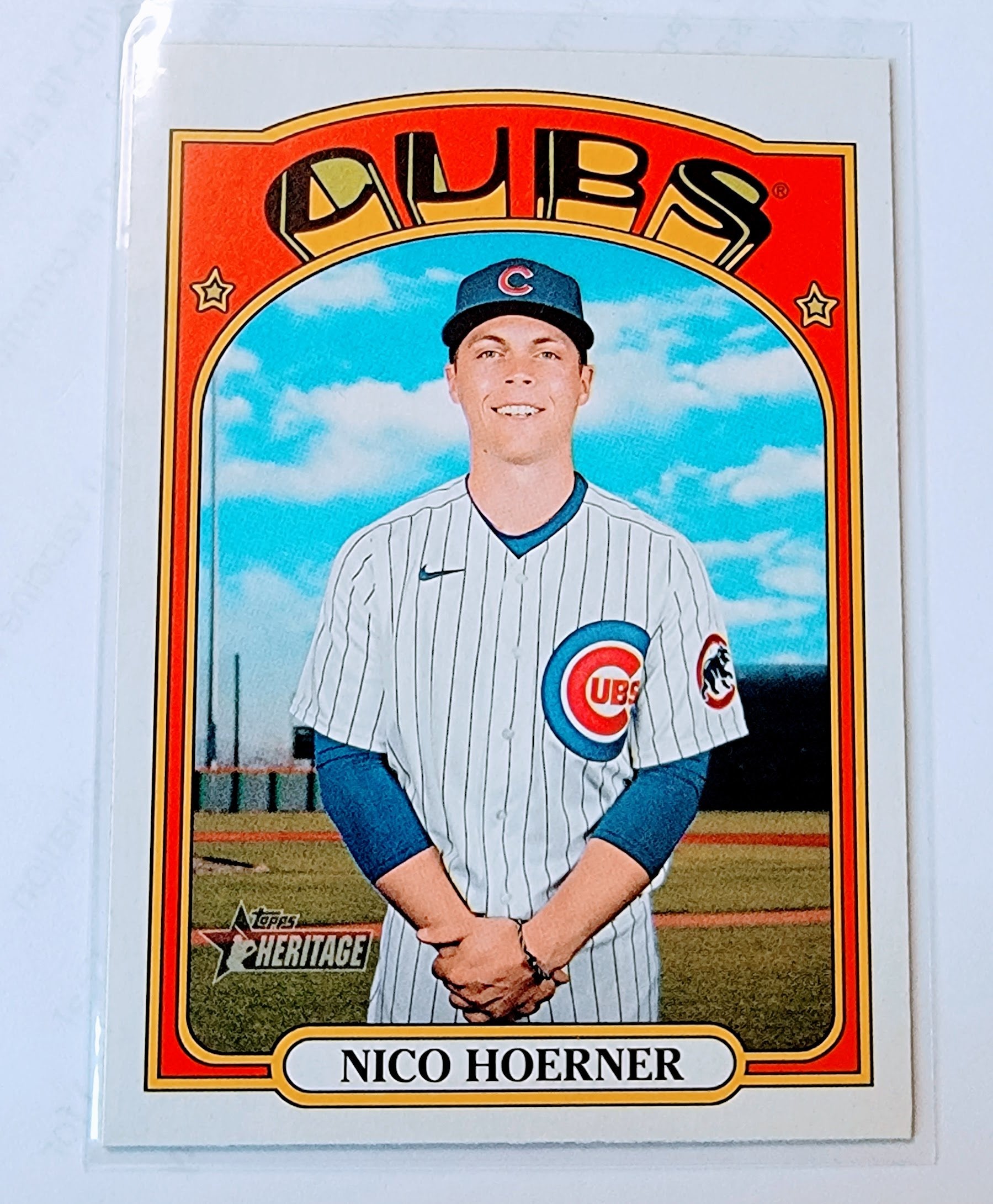 2021 Topps Heritage Nico Hoerner Short Print Baseball Trading Card MCSC1 simple Xclusive Collectibles