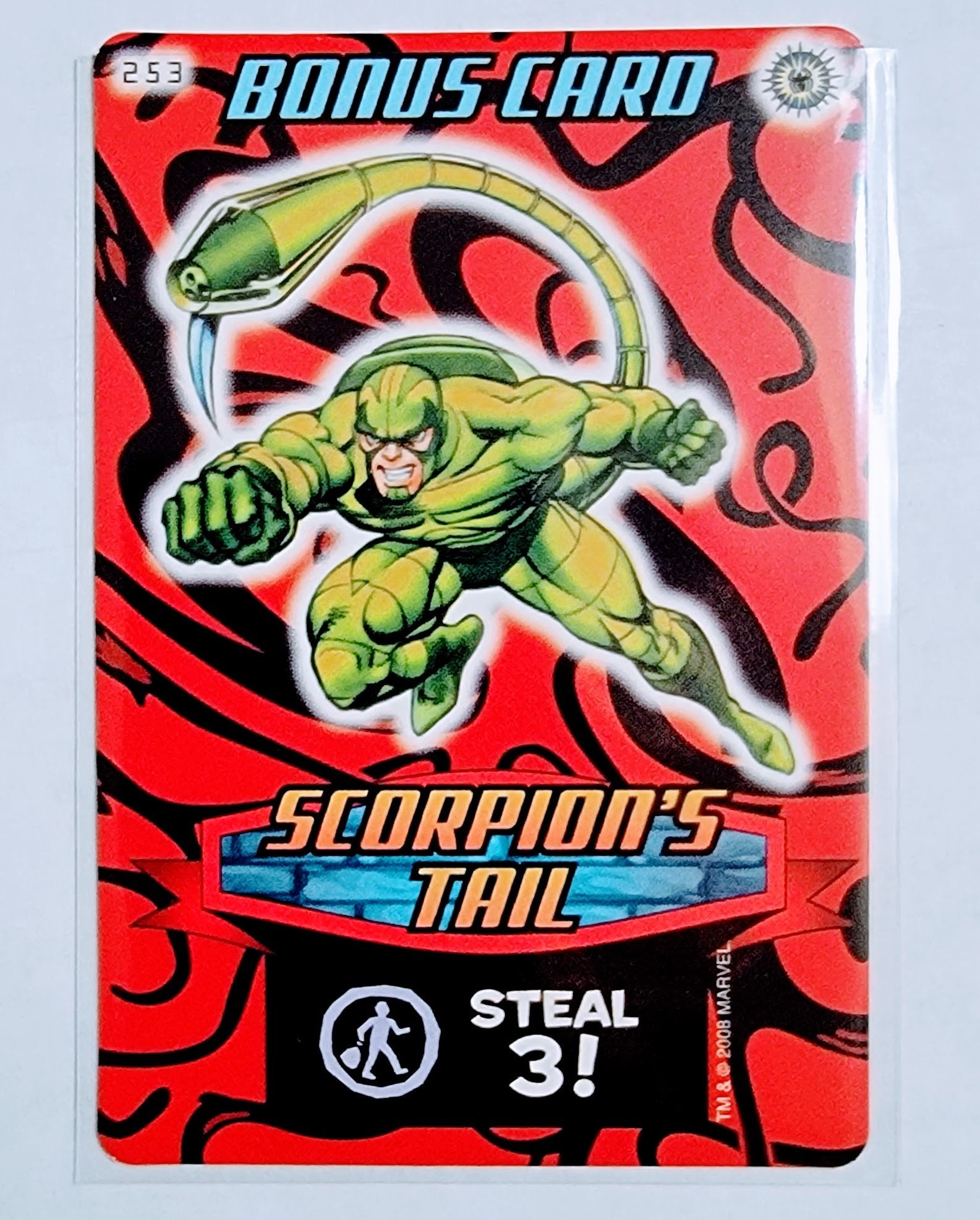 2008 Spiderman Heroes and Villians Scorpion's Tail Bonus Card #253 Marvel Booster Trading Card UPTI simple Xclusive Collectibles