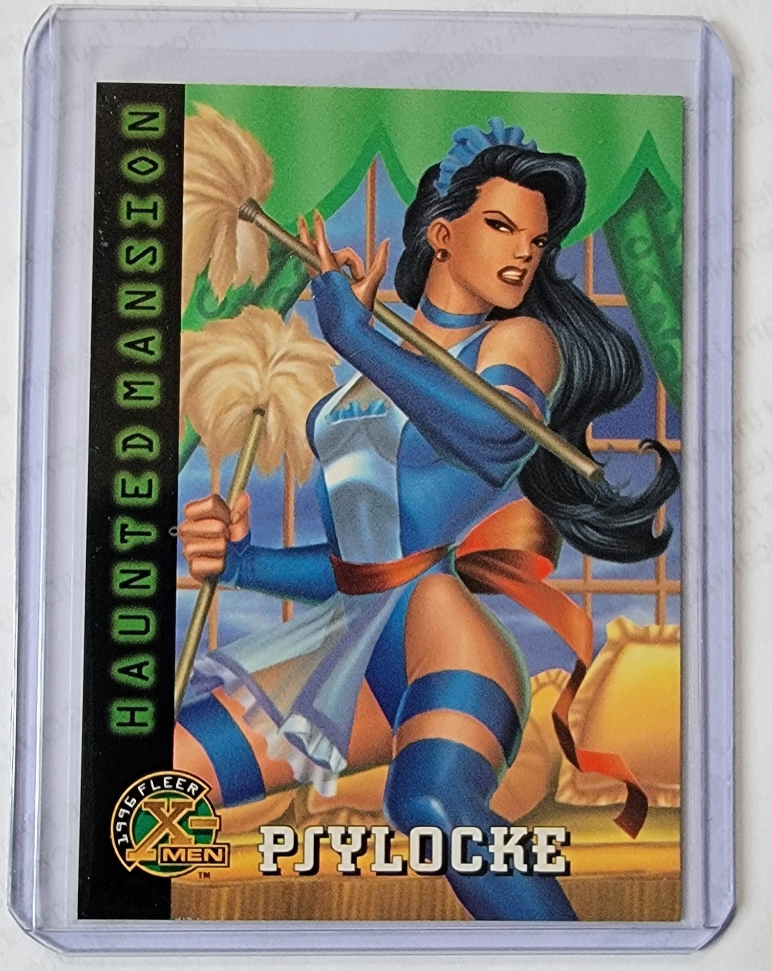 1996 Fleer X-Men Psylocke Haunted Mansion Marvel Trading Card GRB1 simple Xclusive Collectibles