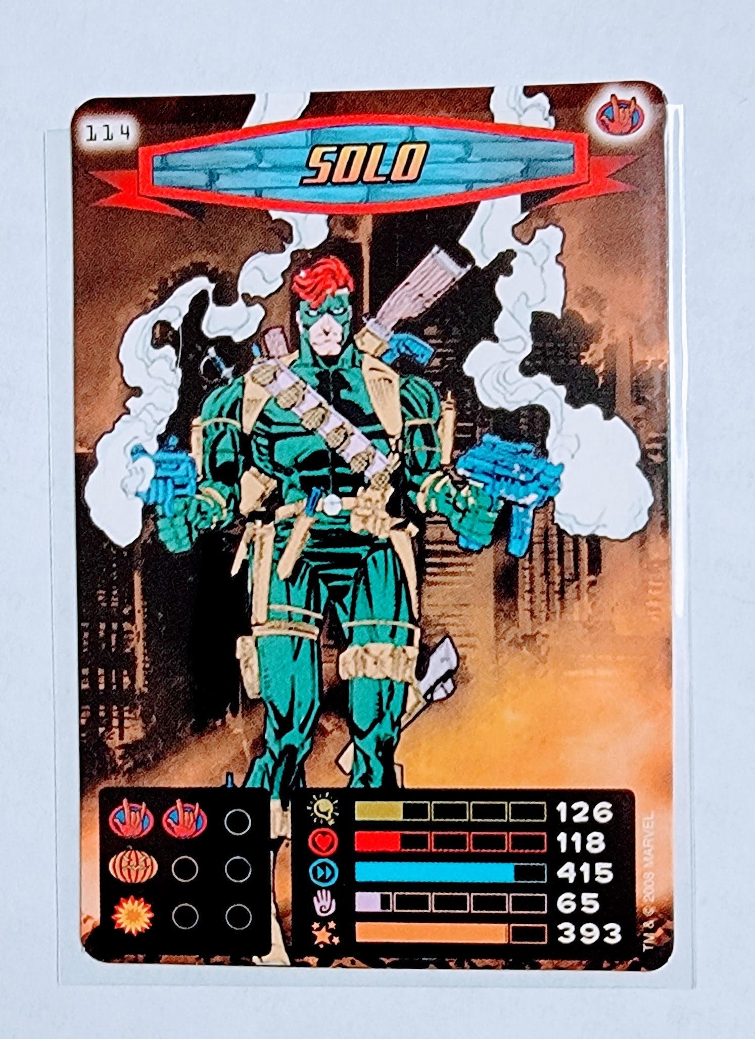2008 Spiderman Heroes and Villians Solo #114 Marvel Booster Trading Card UPTI simple Xclusive Collectibles