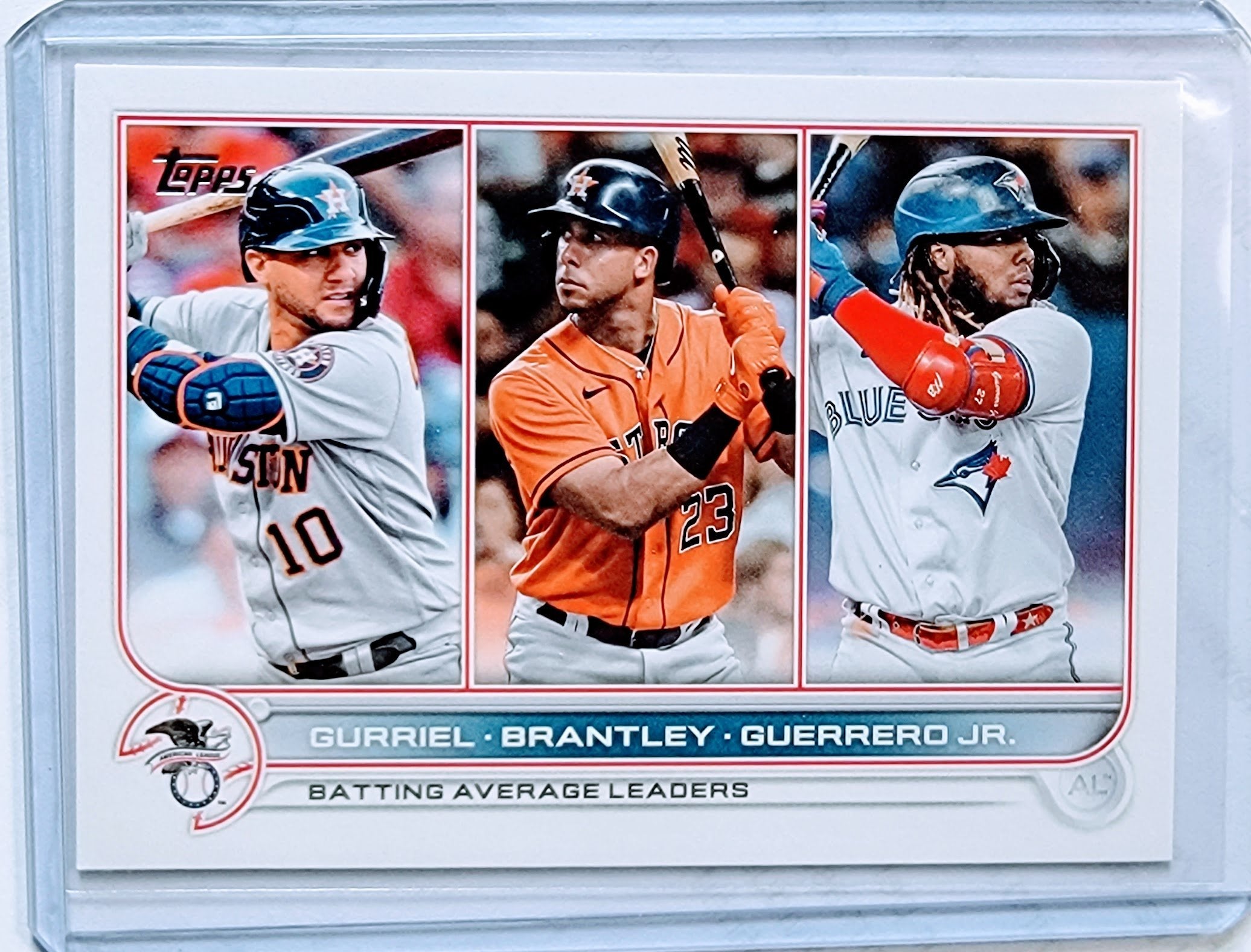 2022 Topps Batting Average Leaders Gurriel, Brantley, Guerrero Jr MLB Leaders Baseball Trading Card GRB1 simple Xclusive Collectibles