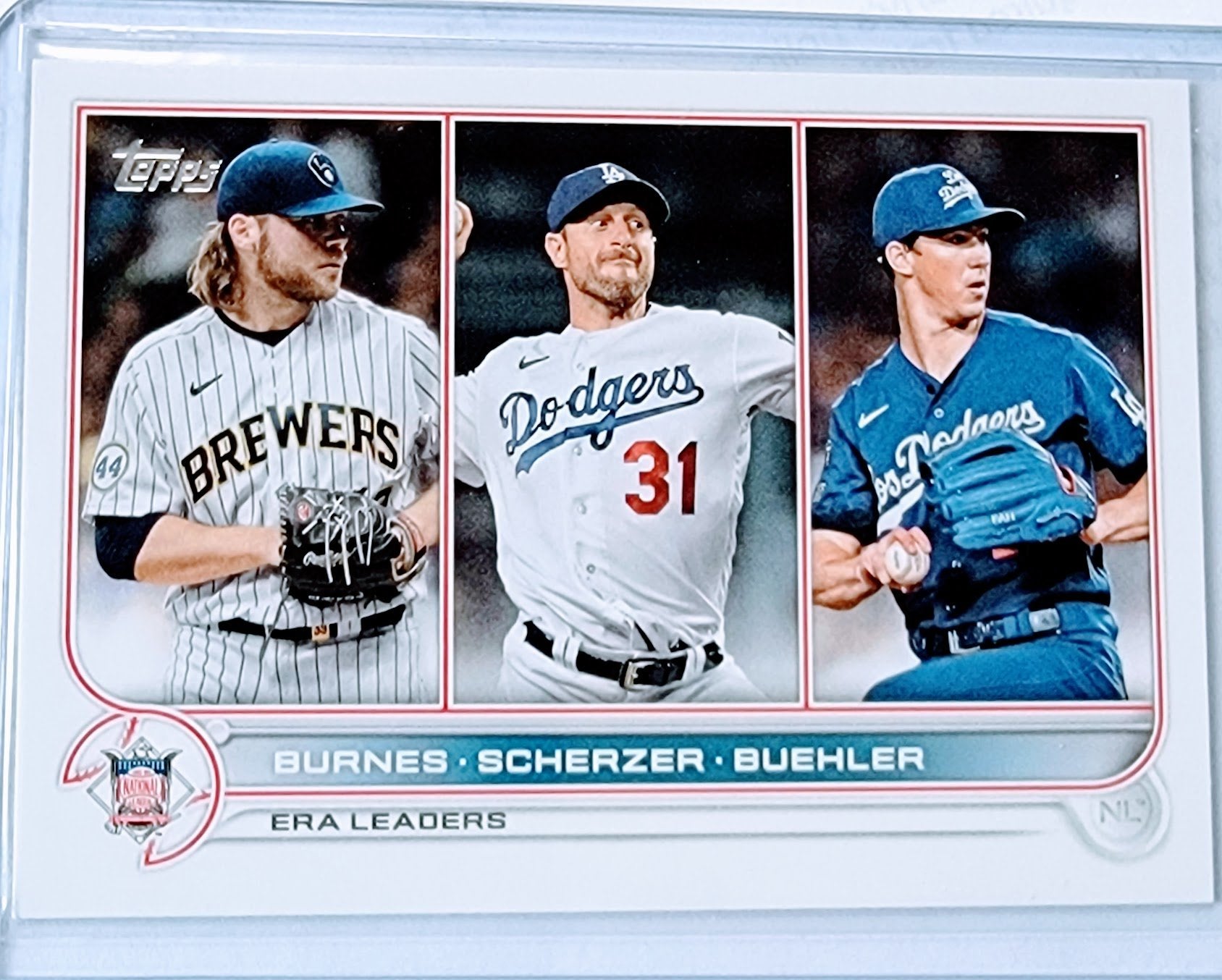 2022 Topps ERA Leaders Burnes, Scherzer & Buehler Baseball Trading Card GRB1 simple Xclusive Collectibles