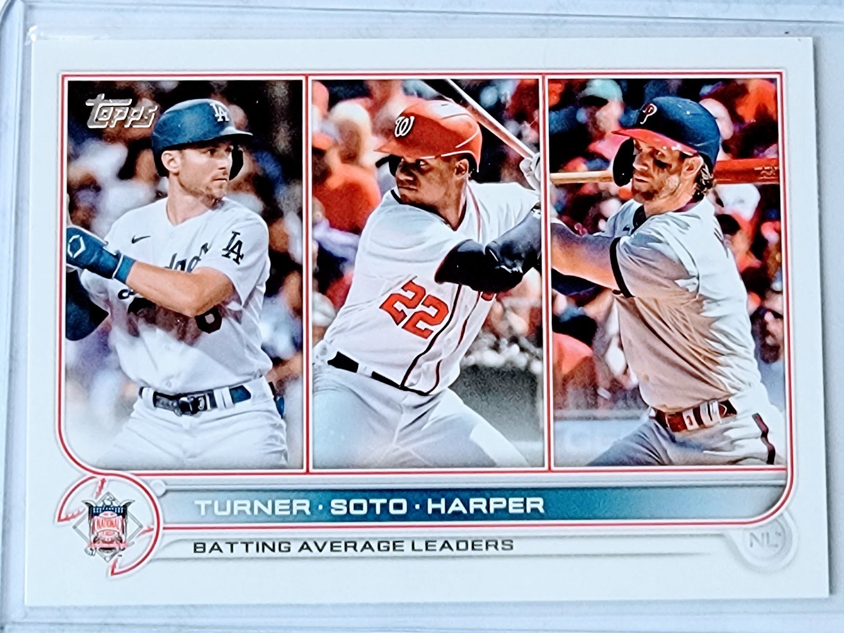 2022 Topps NL Batting Average Leaders Turner, Soto & Harper Baseball Trading Card GRB1 simple Xclusive Collectibles