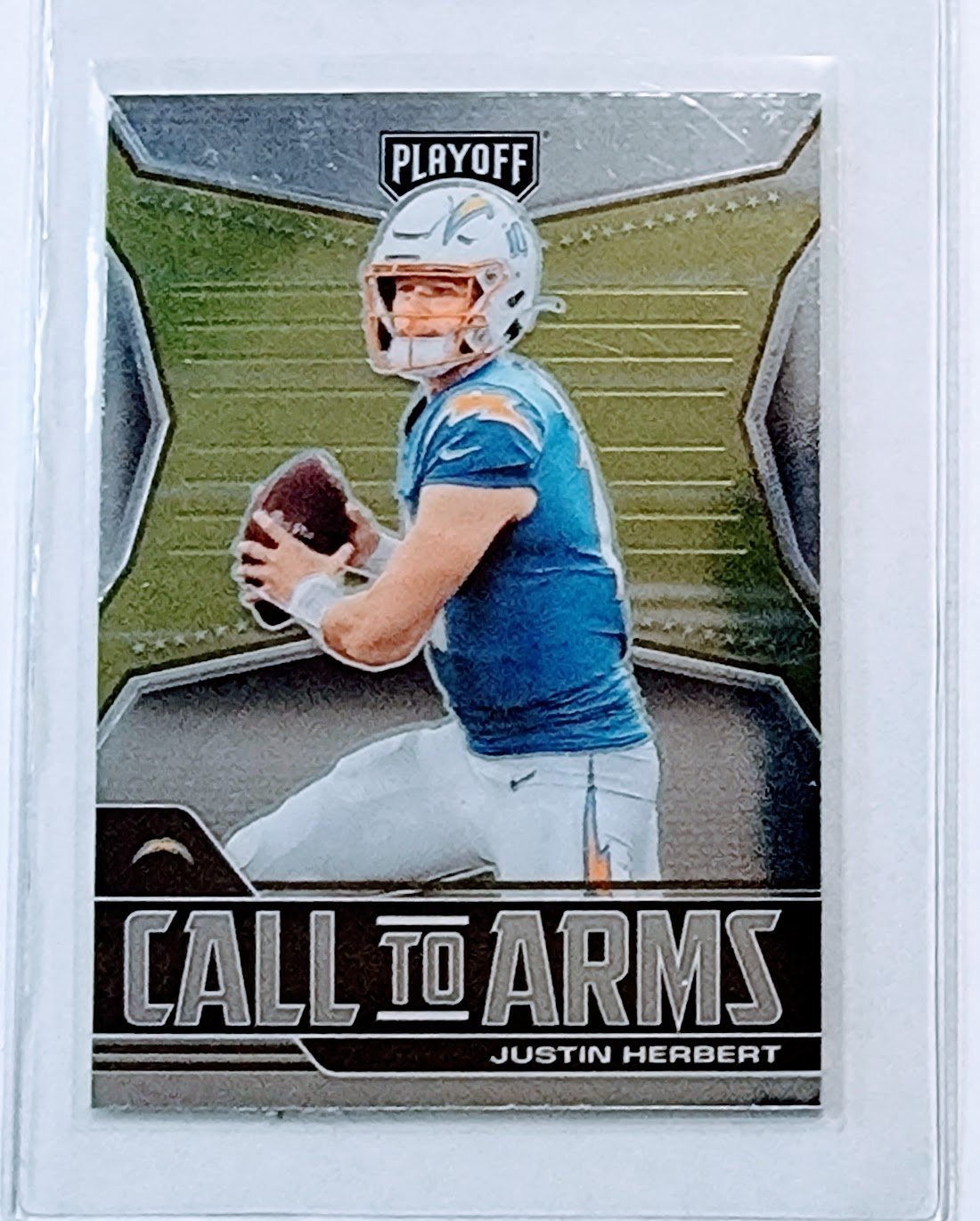 2021 Panini Playoff Justin Herbert Call to Arms Insert Football Card AVM1 simple Xclusive Collectibles