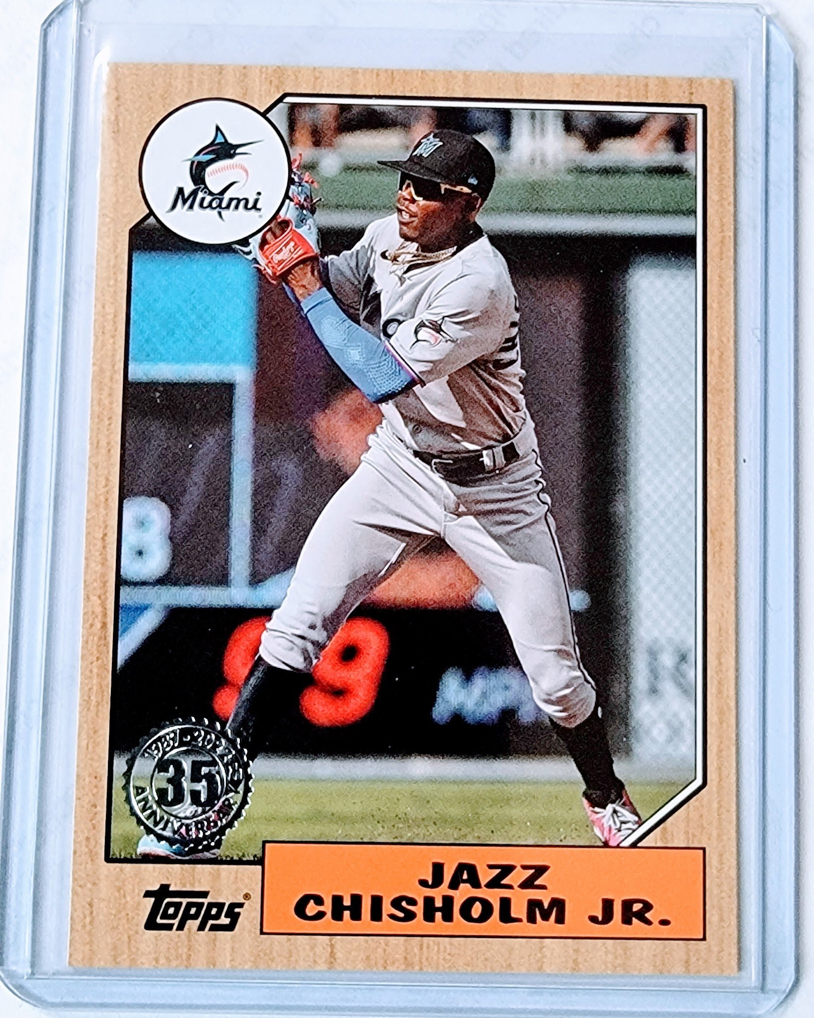 2022 Topps Jazz Chisolm Jr Baseball 35th Anniversary Baseball Trading Card GRB1 simple Xclusive Collectibles