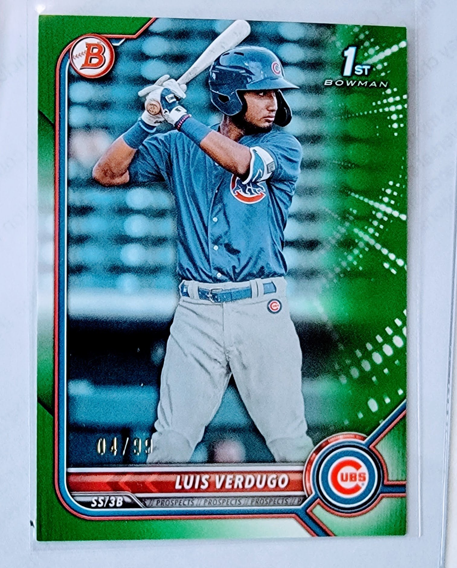 2022 Bowman Luis Verdugo 1st on Bowman Chicago Cubs Prospect #'d/99 Green Baseball Trading Card GRB1 simple Xclusive Collectibles