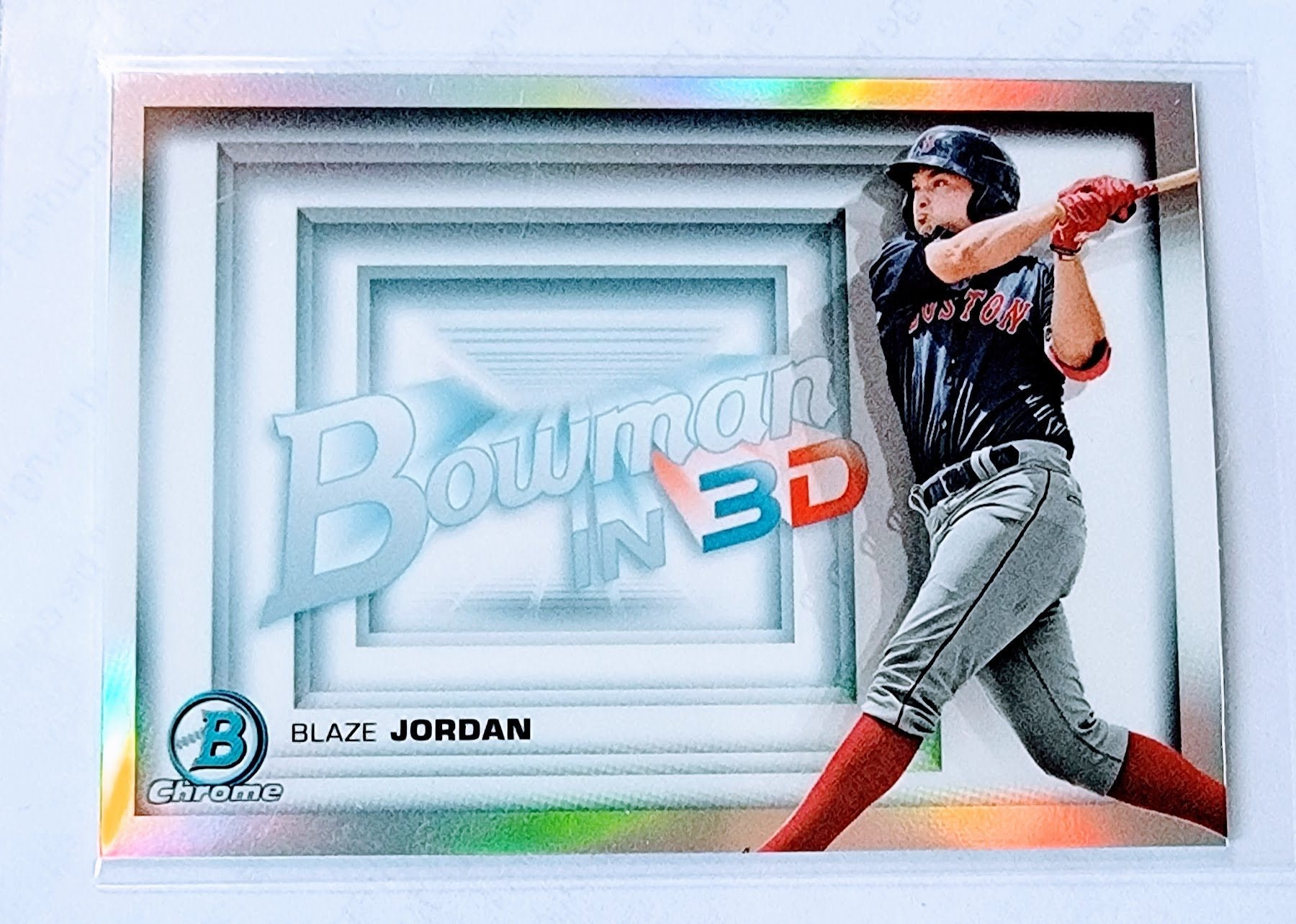 2022 Bowman Chrome Blaze Jordan Refractor In 3D Refractor Baseball Trading Card GRB1 simple Xclusive Collectibles