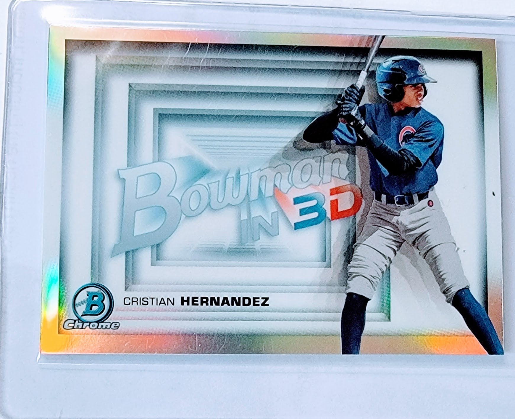 2022 Bowman Chrome Cristian Hernandez Refractor In 3D Refractor Baseball Trading Card GRB1 simple Xclusive Collectibles