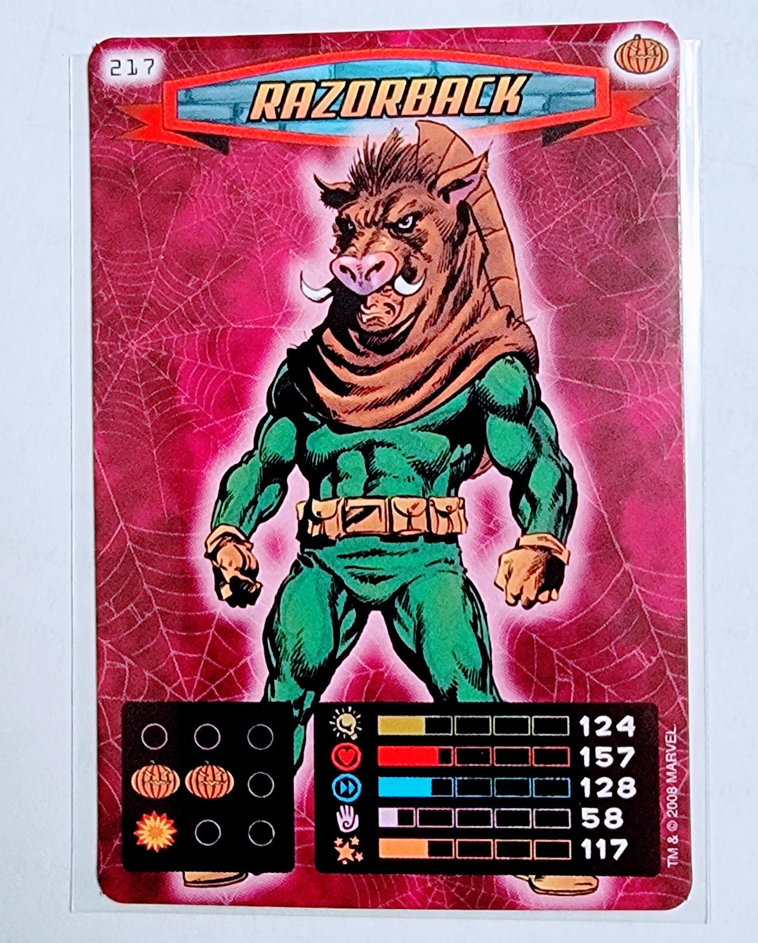 2008 Spiderman Heroes and Villains Razorback #217 Marvel Booster Trading Card UPTI simple Xclusive Collectibles