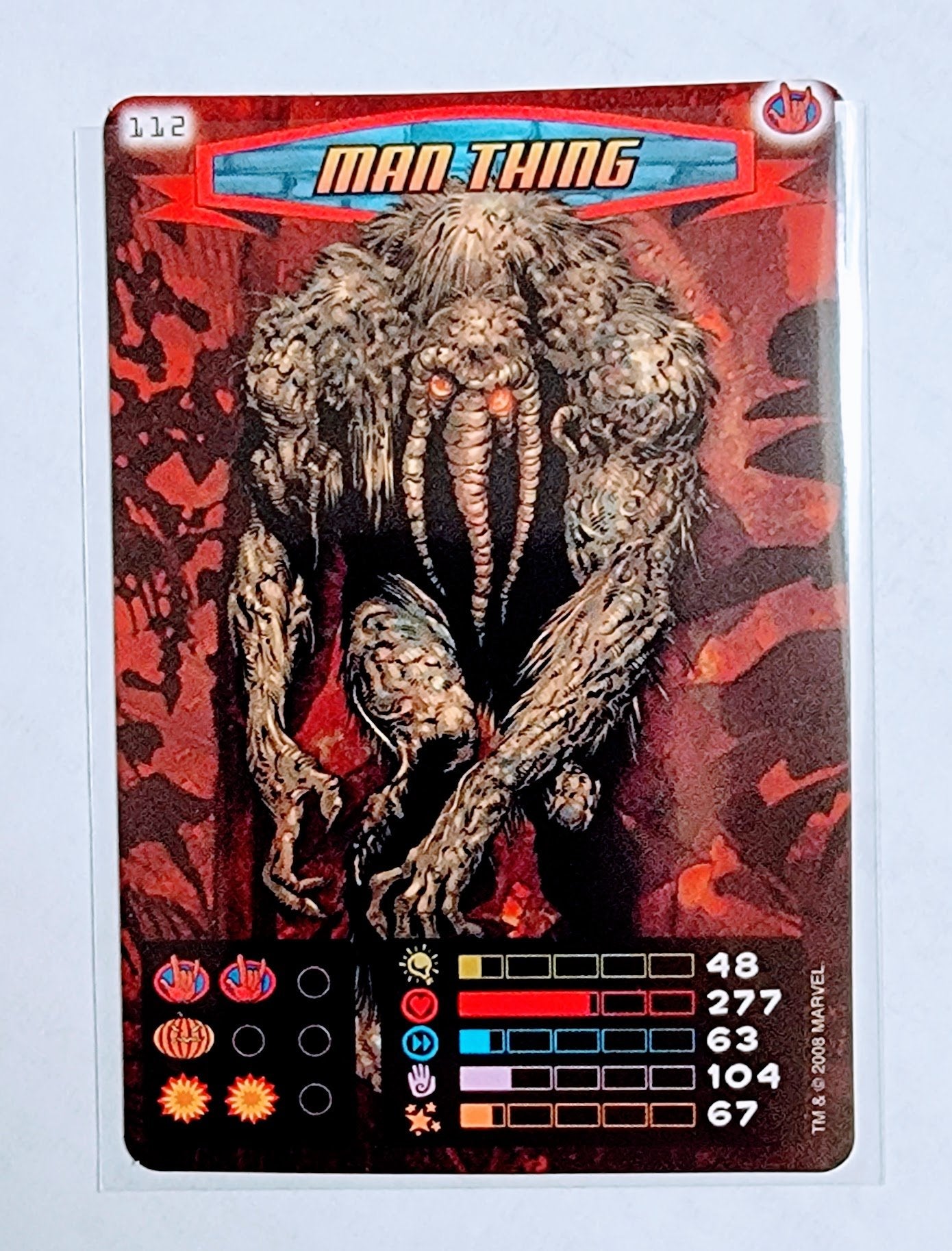 2008 Spiderman Heroes and Villains Man Thing #112 Marvel Booster Trading Card UPTI simple Xclusive Collectibles
