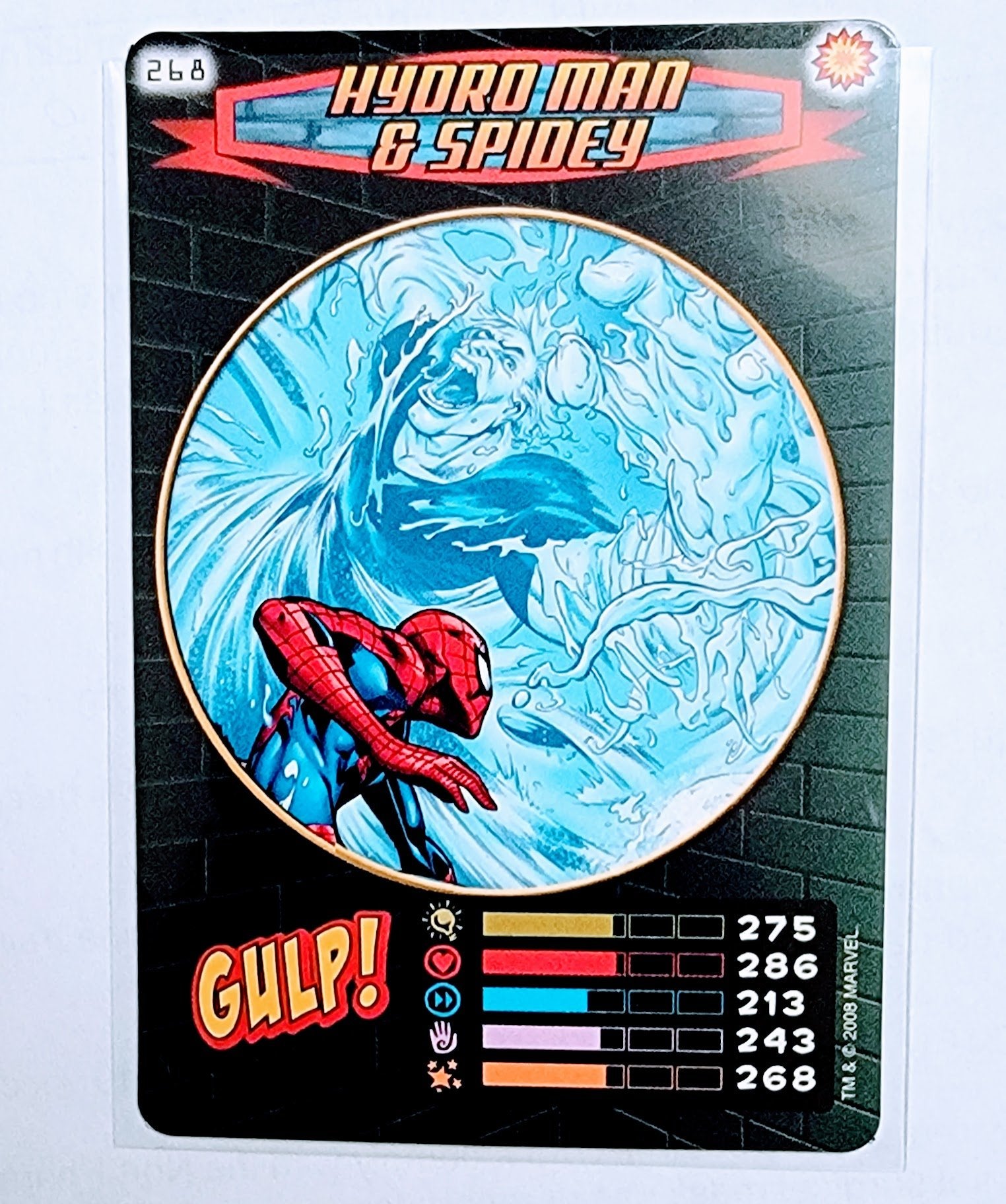 2008 Spiderman Heroes and Villains Hydroman & Spidey #268 Marvel Booster Trading Card UPTI simple Xclusive Collectibles