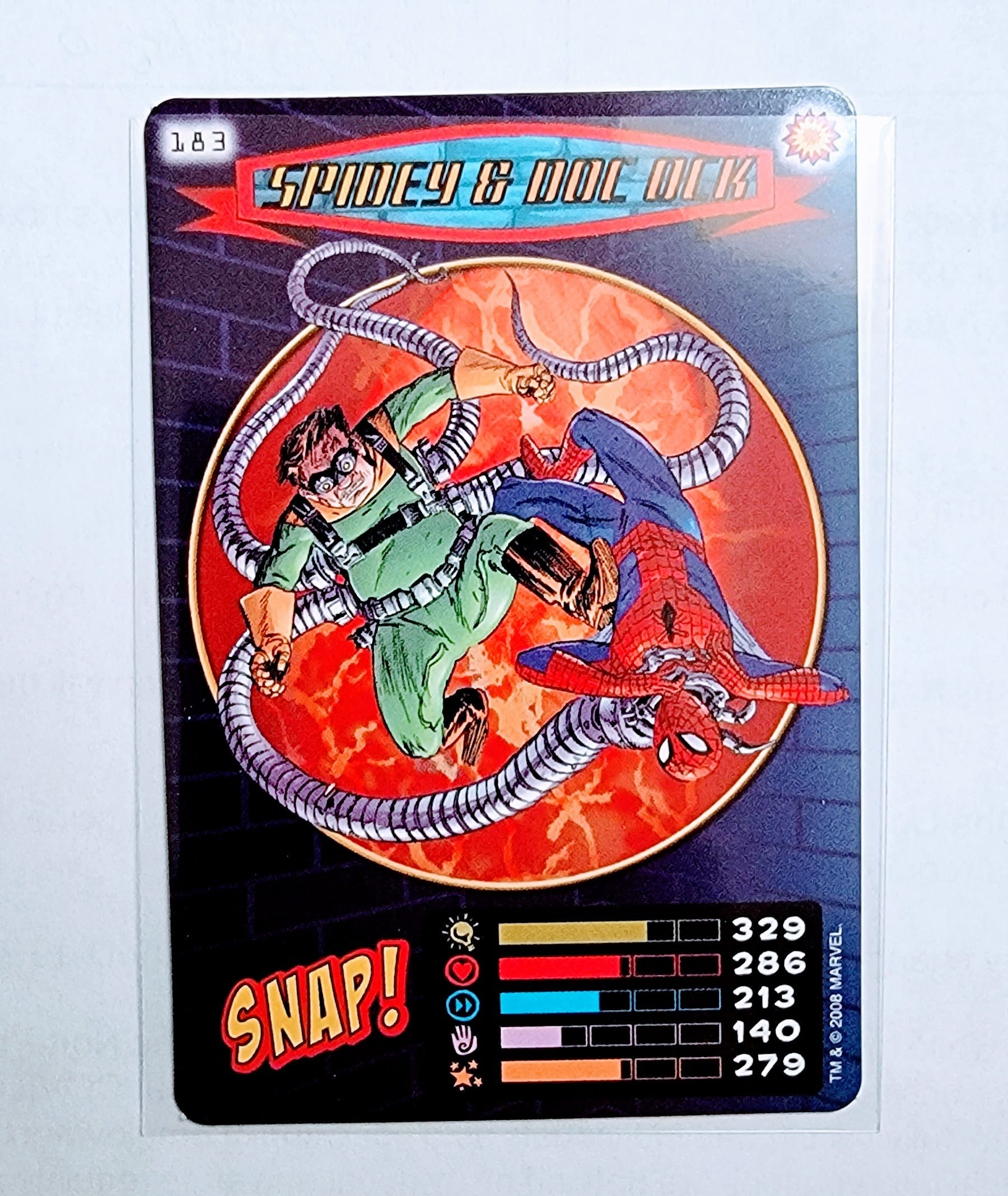 2008 Spiderman Heroes and Villains Spidey & Doc Ock #183 Marvel Booster Trading Card UPTI simple Xclusive Collectibles