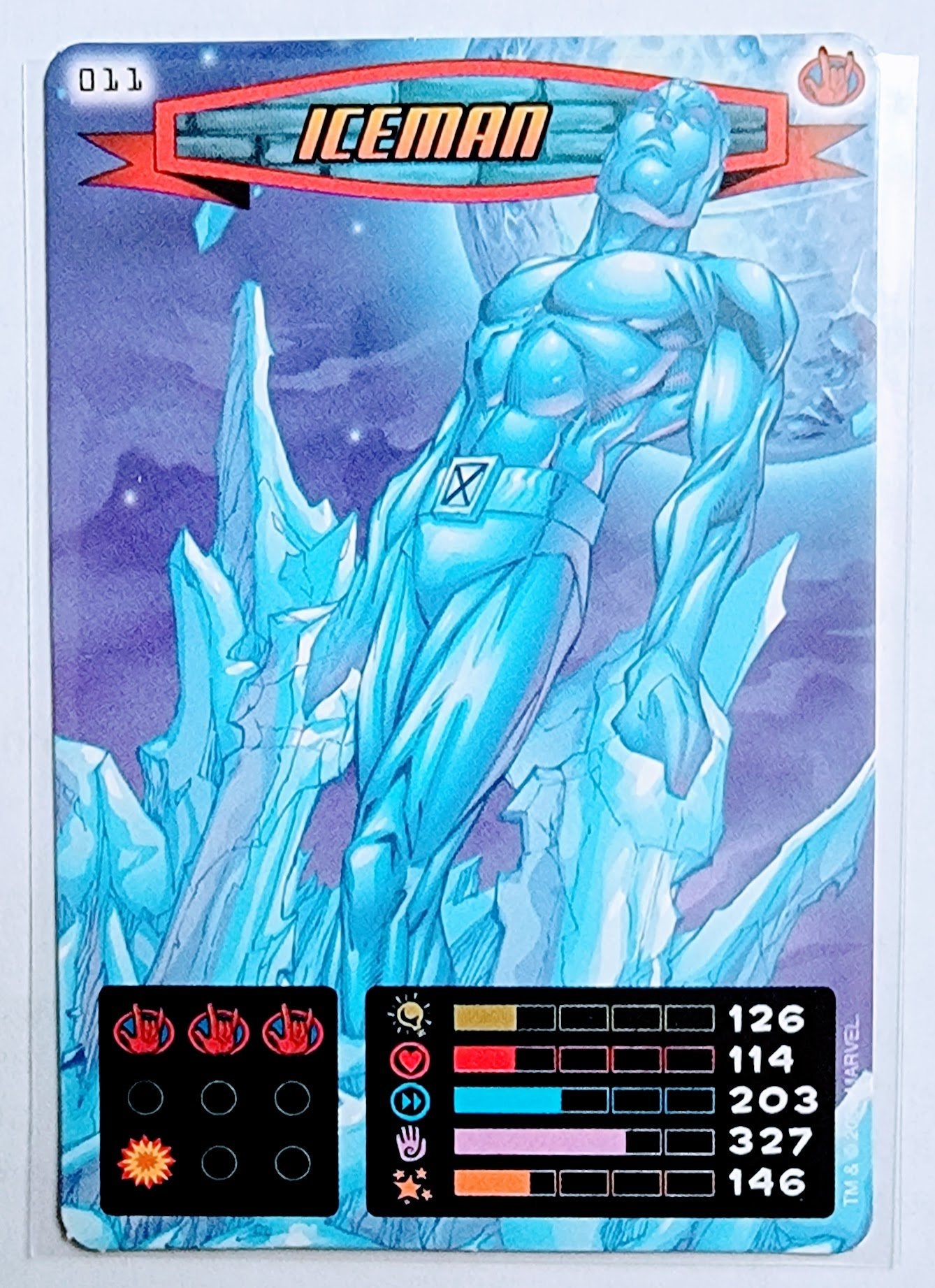 2008 Spiderman Heroes and Villains Iceman #11 Marvel Booster Trading Card UPTI simple Xclusive Collectibles