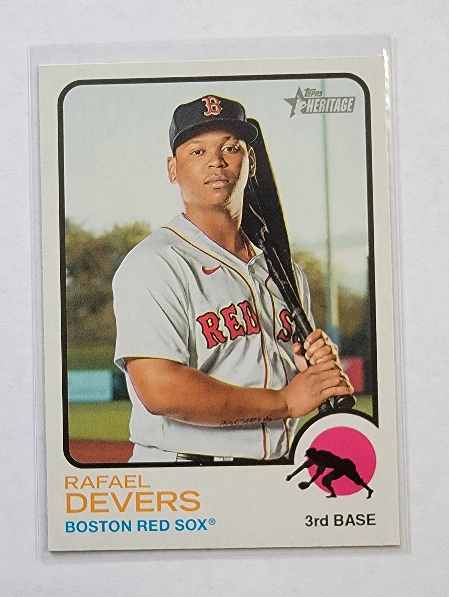 2022 Topps Heritage Rafael Devers Baseball Card AVM1 simple Xclusive Collectibles