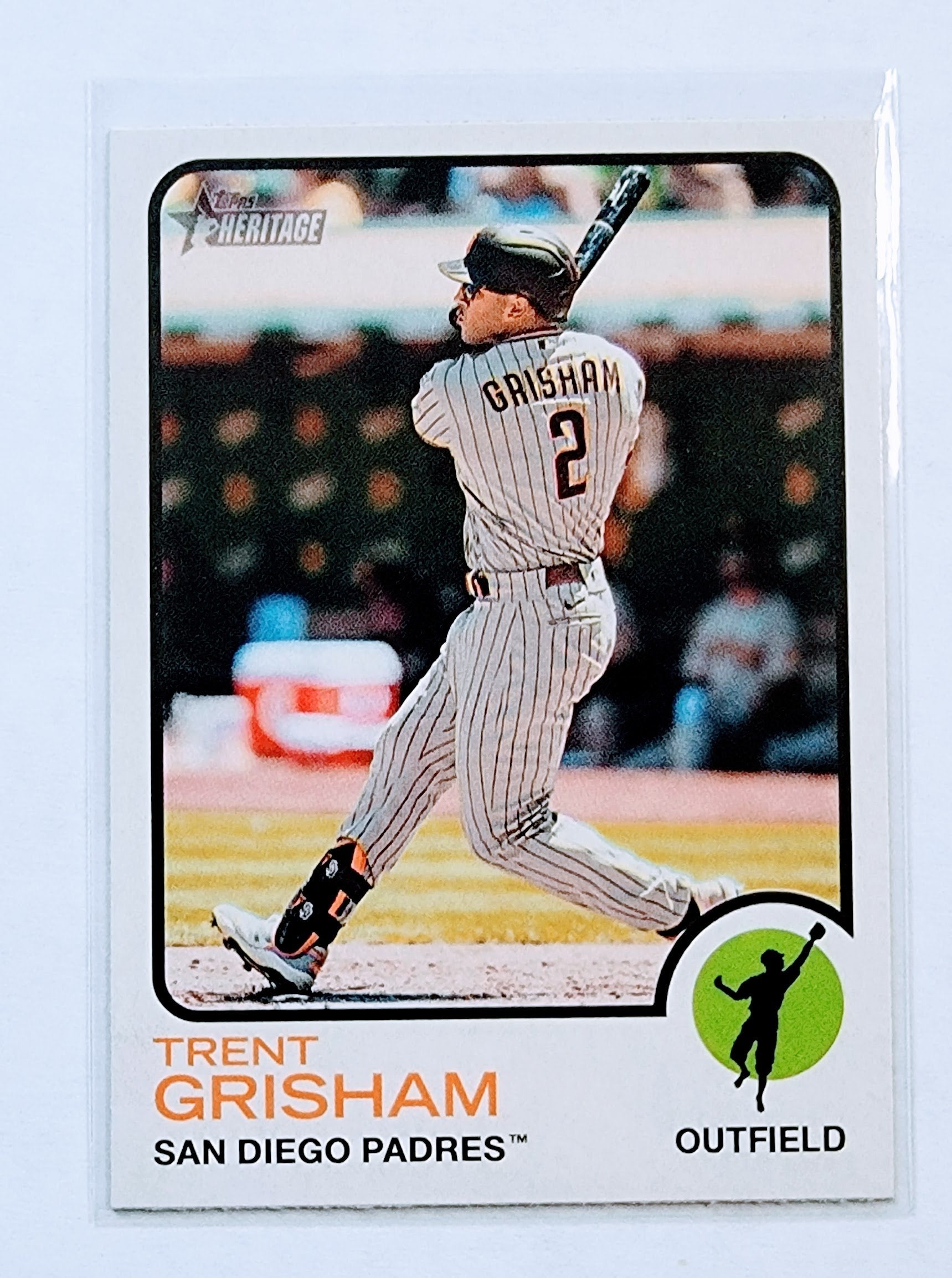 2022 Topps Heritage Trent Grisham Baseball Card AVM1 simple Xclusive Collectibles