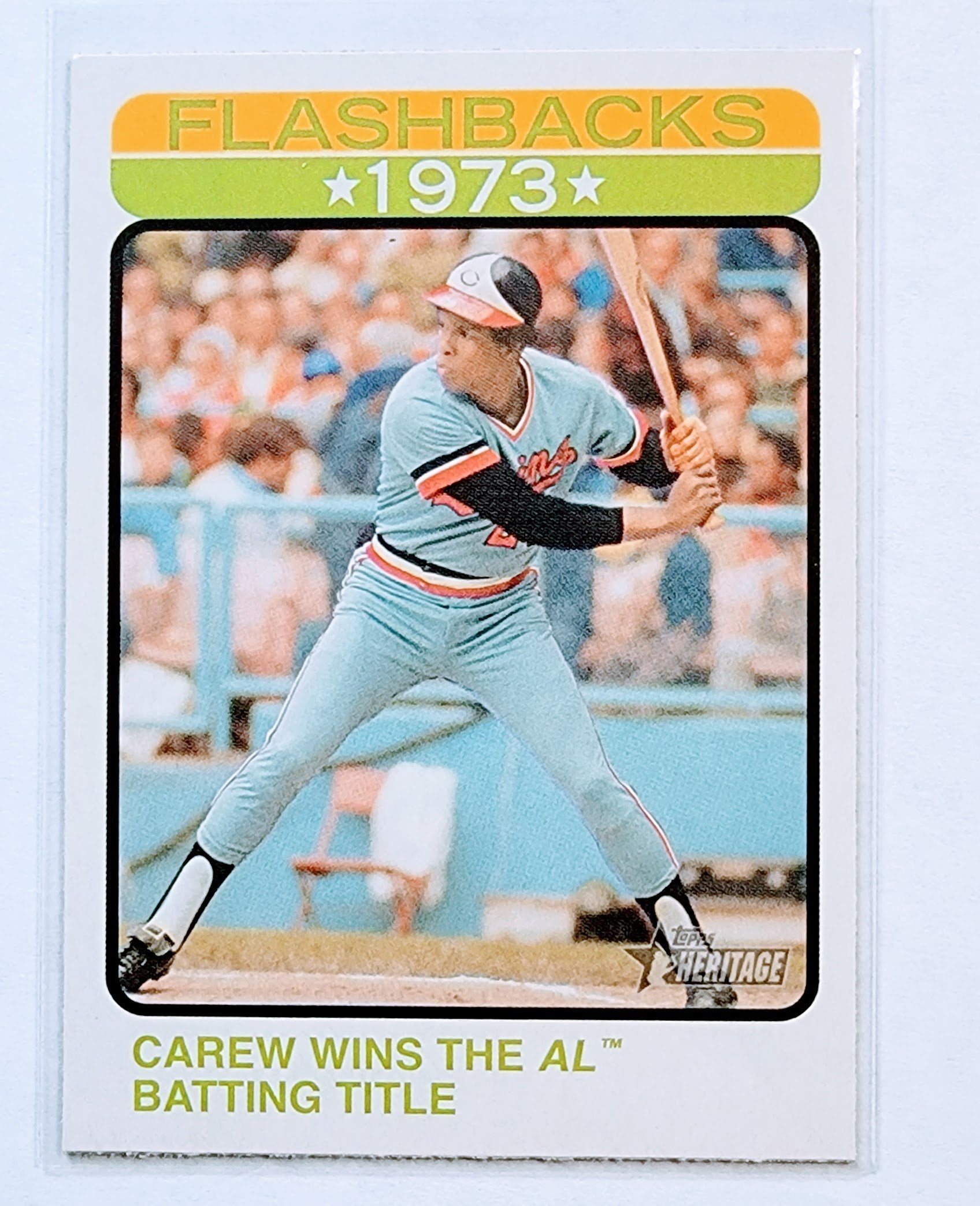 2022 Topps Heritage Rod Carew 1973 Flashbacks Insert Baseball Card AVM
