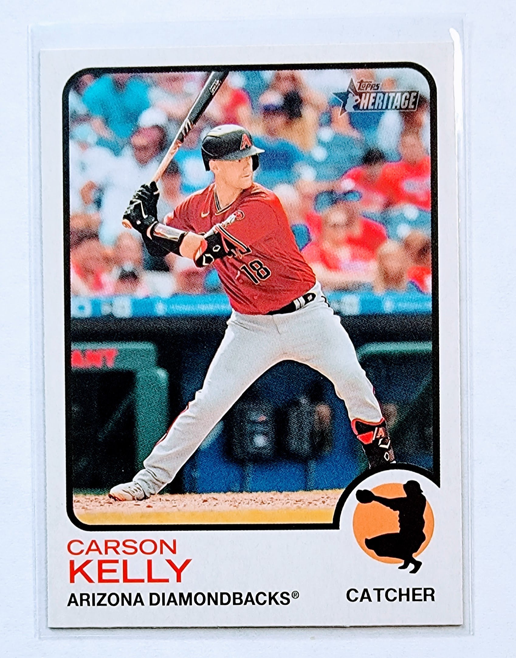 2022 Topps Heritage Carson Kelly Baseball Card AVM1 simple Xclusive Collectibles