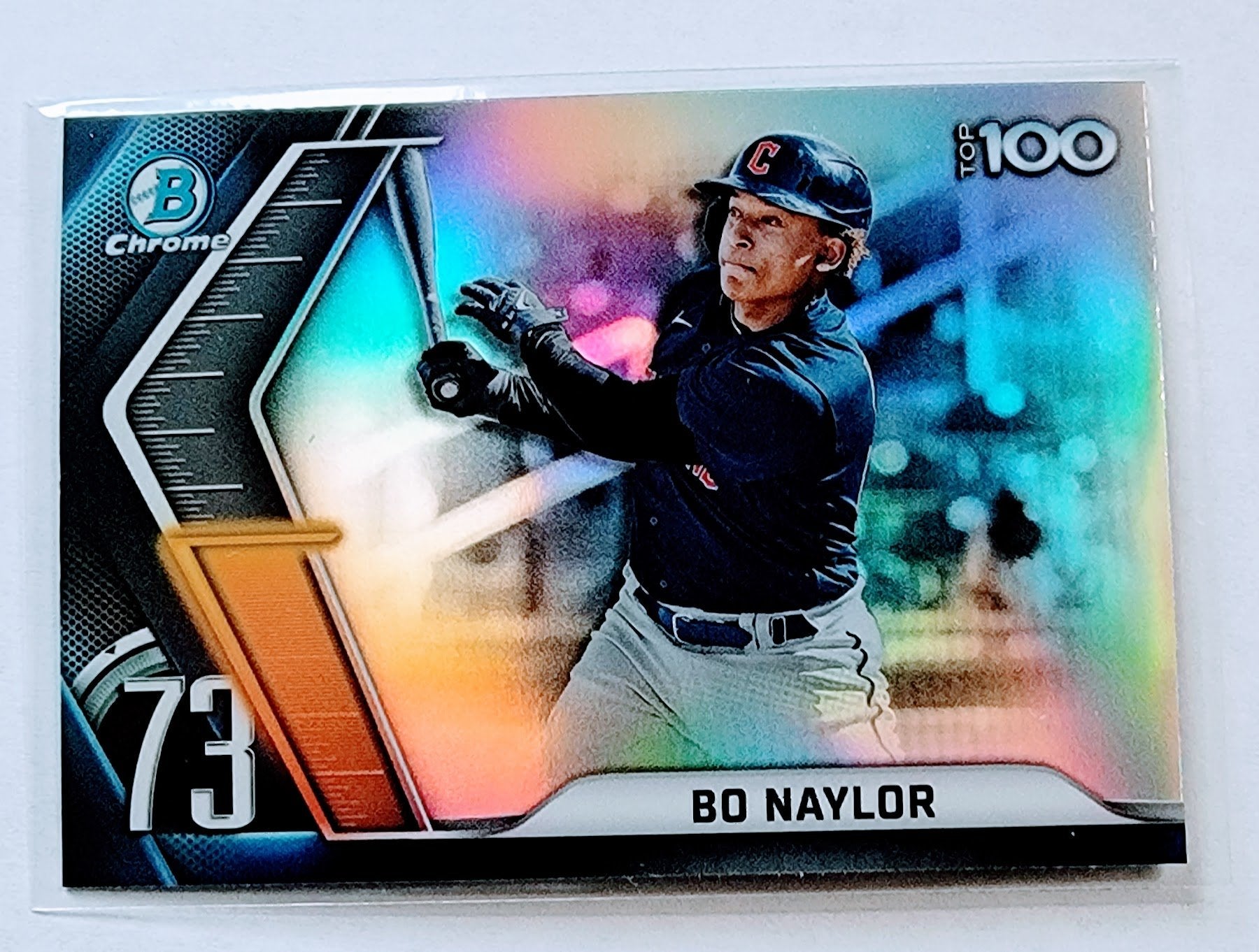 2022 Bowman Chrome Bo Naylor Topp 100 Mega Box Refractor Baseball Card AVM1 simple Xclusive Collectibles