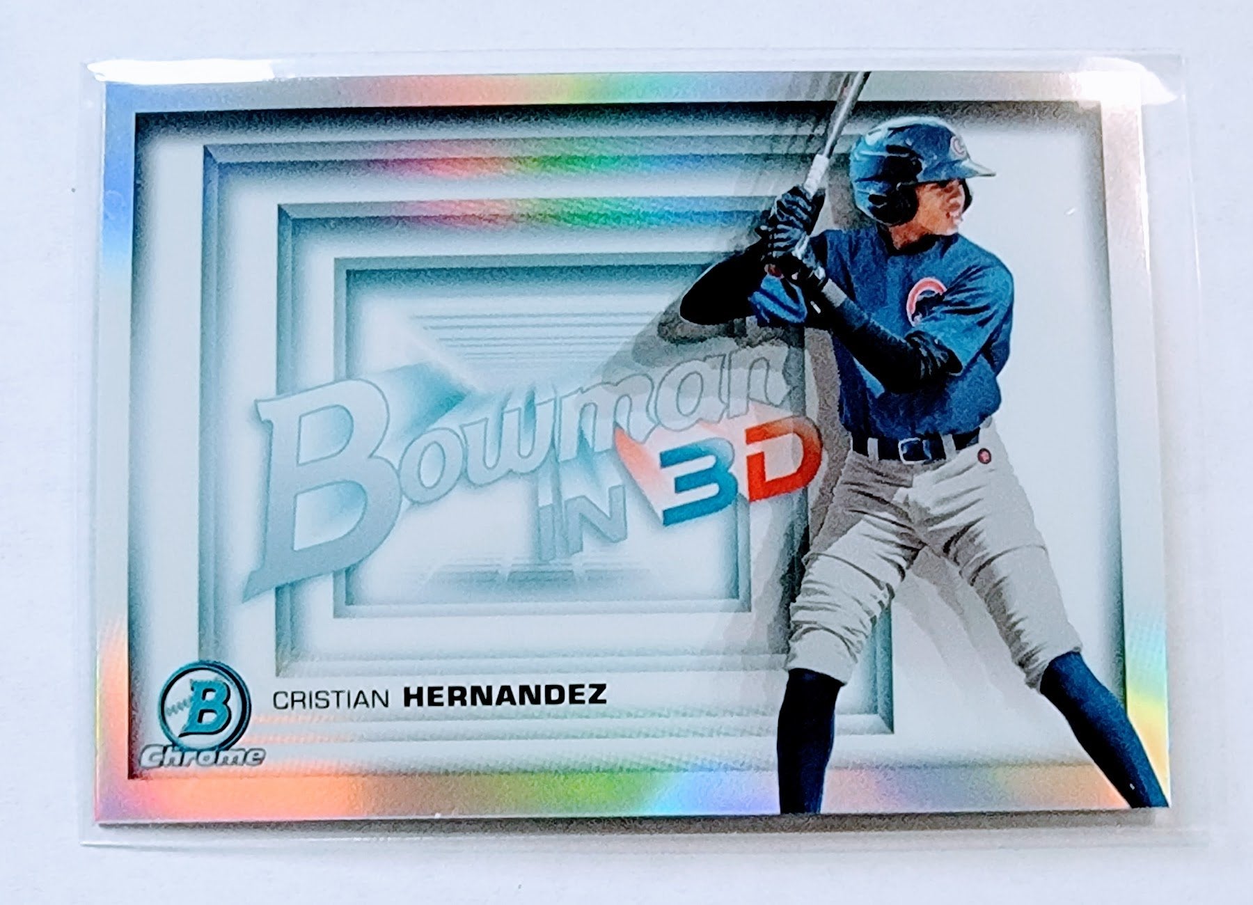 2022 Bowman Chrome Christian Hernandez Bowman in 3D Refractor Insert Baseball Card AVM1 simple Xclusive Collectibles