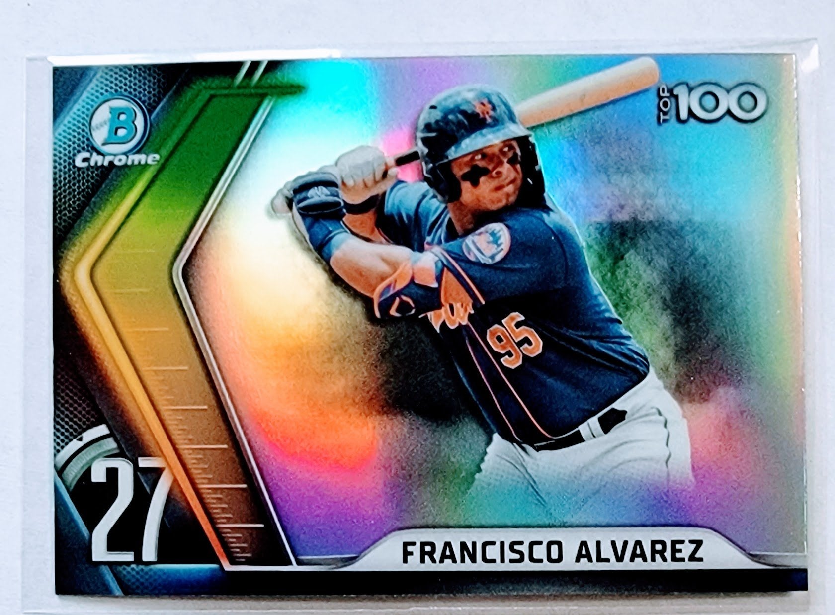 2022 Bowman Chrome Francisco Alvarez Mega Box Top 100 Refractor Baseball Card AVM1 simple Xclusive Collectibles