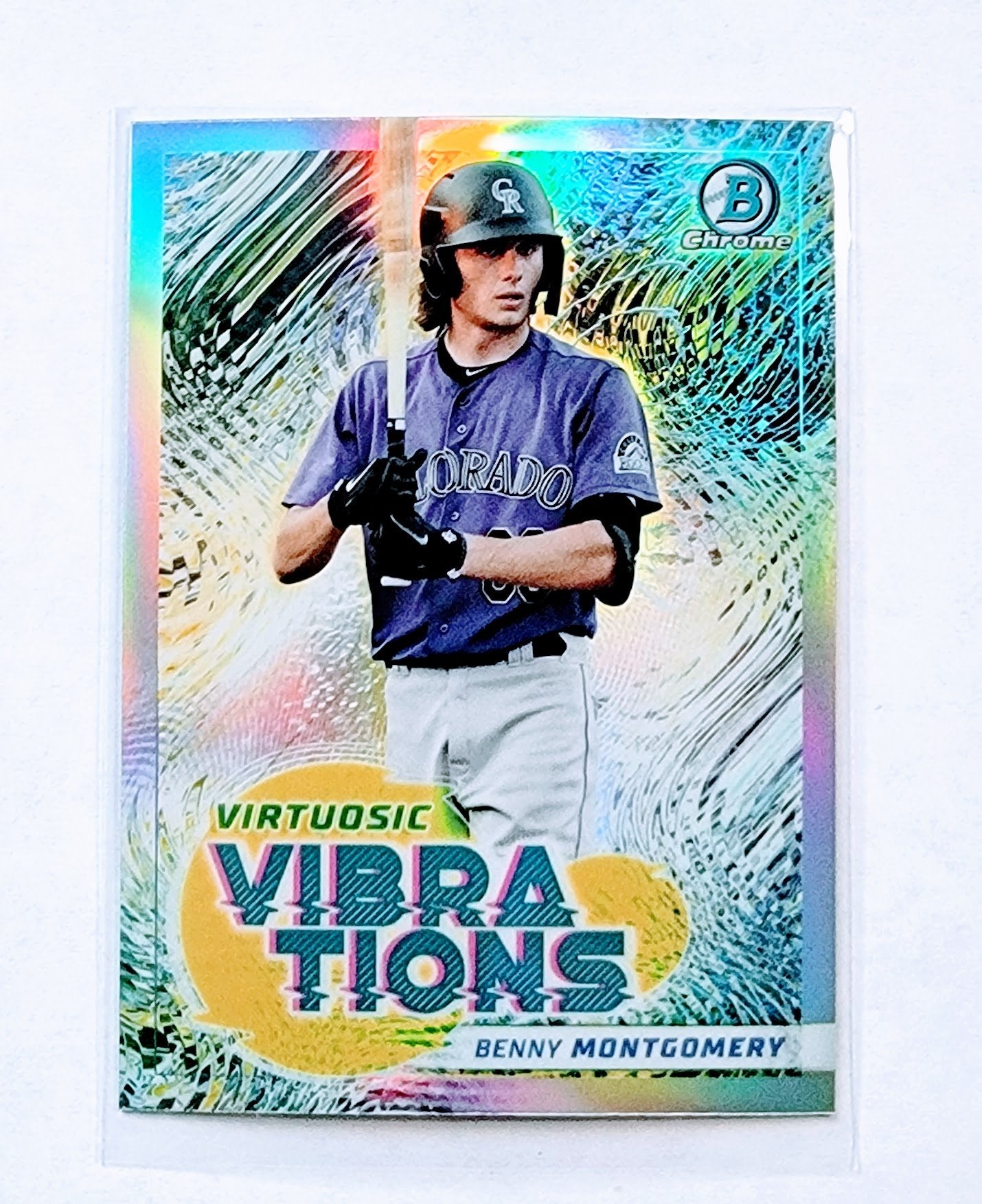 2022 Bowman Chrome Benny Montgomery Virtuosic Vibrations Refractor Baseball Card AVM1 simple Xclusive Collectibles