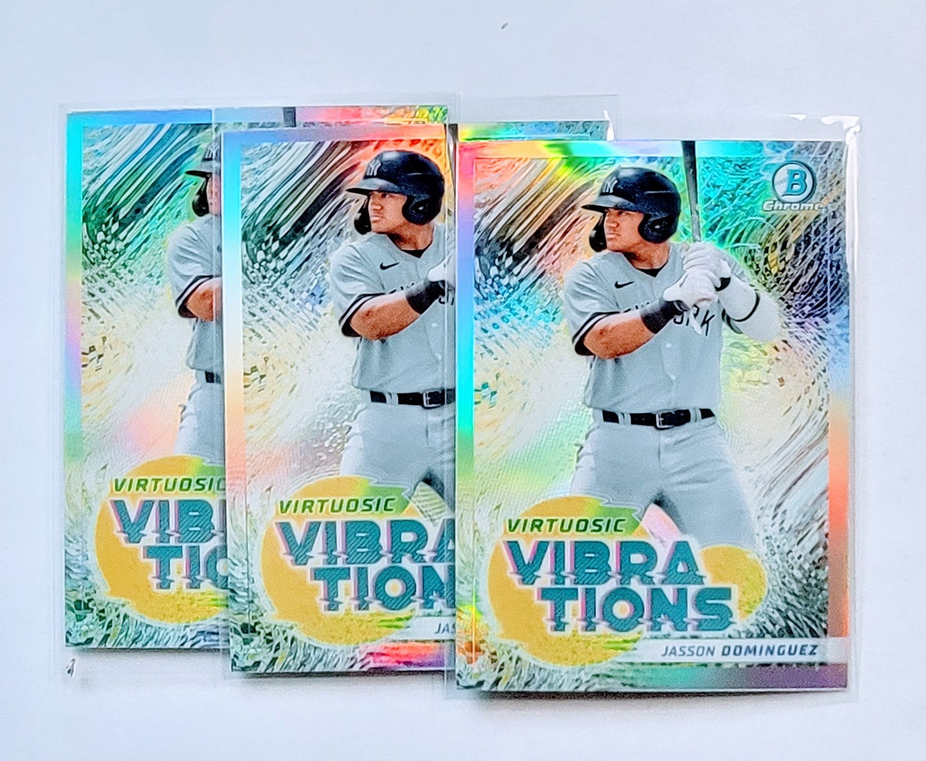 2022 Bowman Chrome Jasson Dominguez Virtuosic Vibrations Refractor Baseball Card AVM1 simple Xclusive Collectibles
