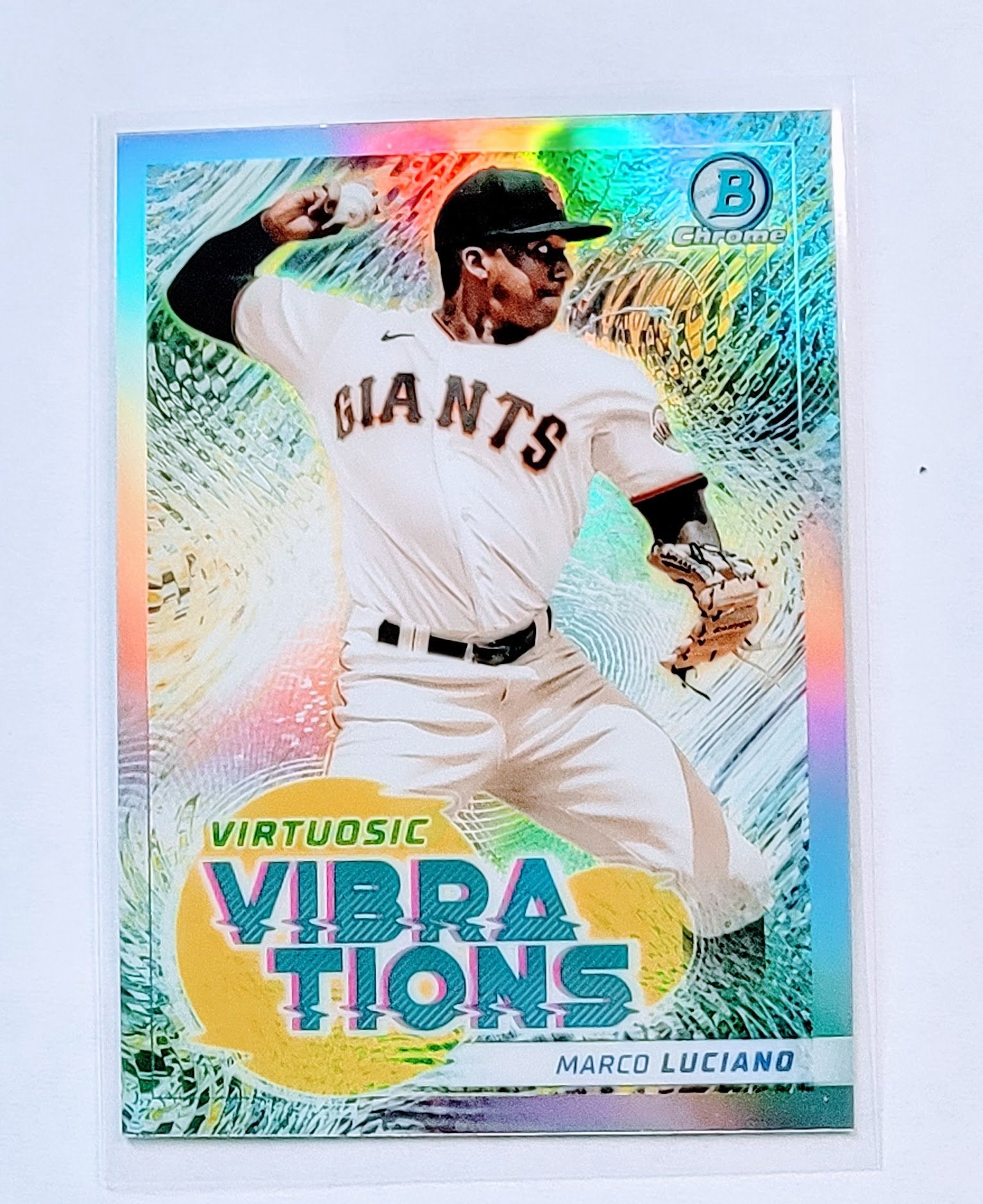 2022 Bowman Chrome Marco Luciano Virtuosic Vibrations Refractor Baseball Card AVM1 simple Xclusive Collectibles